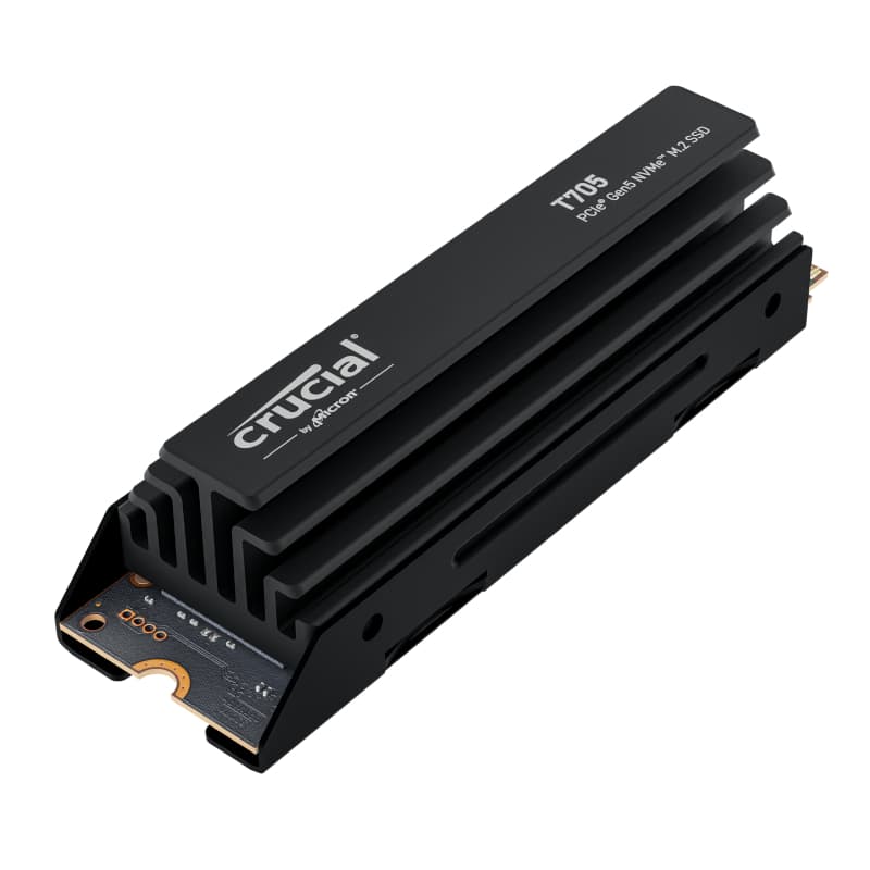 Crucial T705 4TB M.2 NVMe Gen5 with Heatsink NAND SSD - view 3