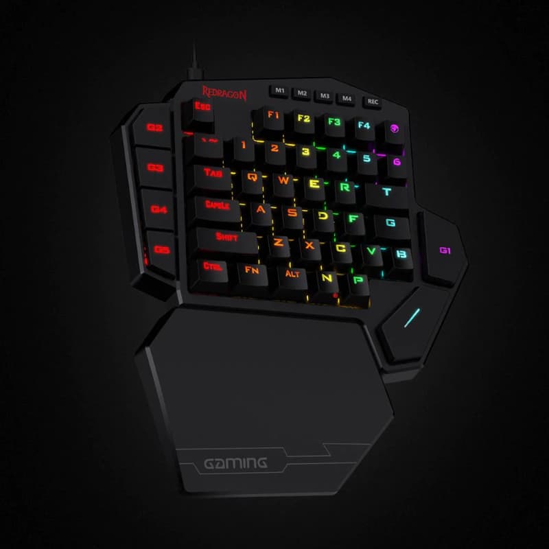 REDRAGON Diti Elite Pro One-Handed RGB Wireless Mechanical Gaming Keyboard - Black - view 4