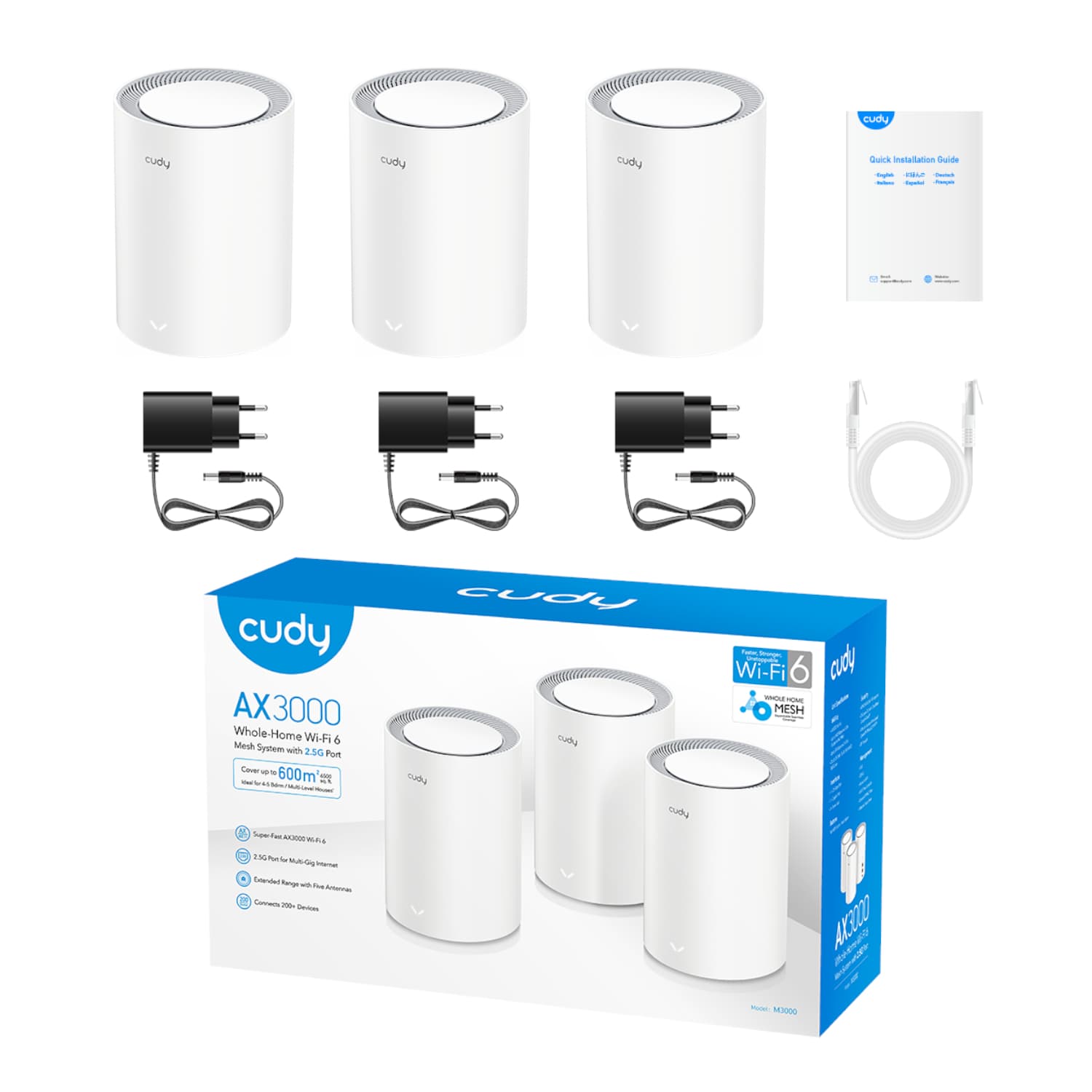 Cudy AX3000 Wi-Fi 6 Mesh Kit 3 Pack - White - view 5