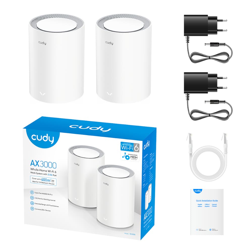 Cudy AX3000 Wi-Fi 6 Mesh Kit 2 Pack - White - view 6