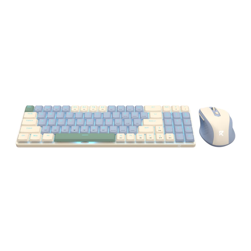 Redragon BS8772 Wireless Keyboard and Mouse Combo - Cream/Blue - view 3