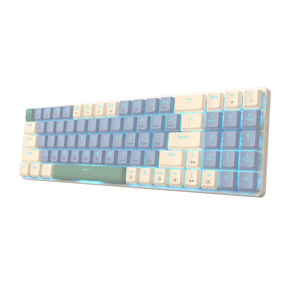 Redragon BS8772 Wireless Keyboard and Mouse Combo - Cream/Blue - view 5