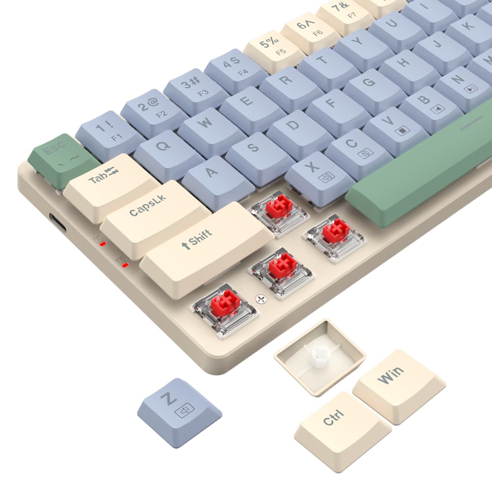 Redragon BS8772 Wireless Keyboard and Mouse Combo - Cream/Blue - view 6