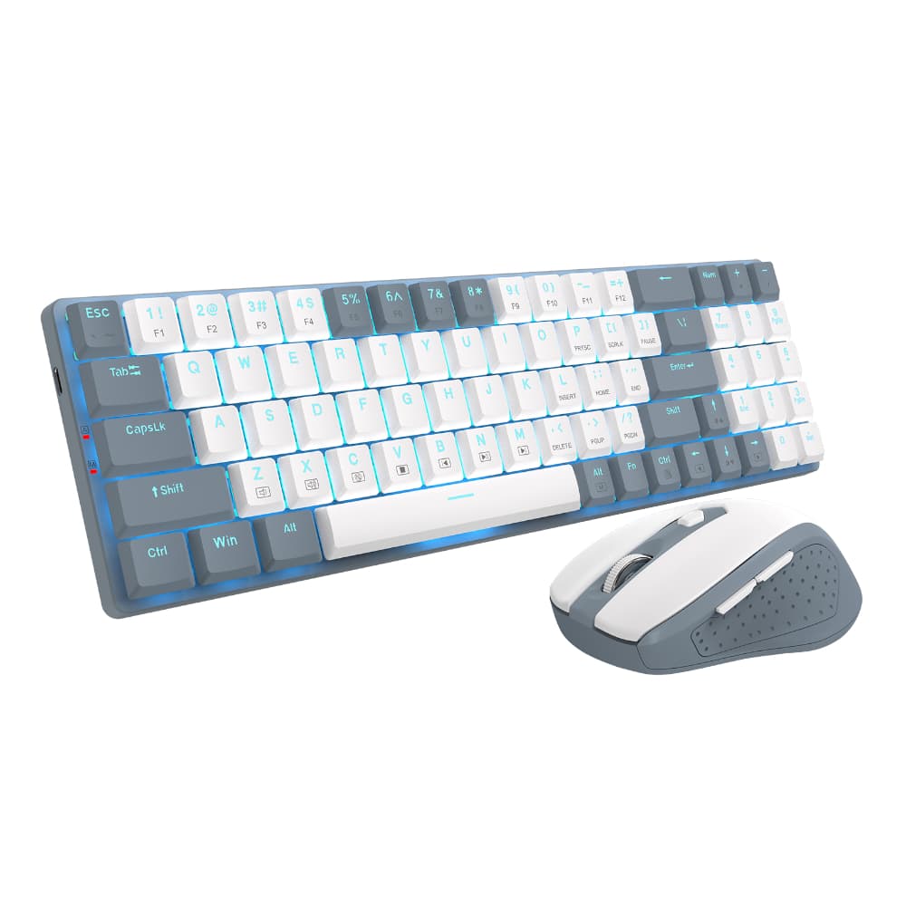 Redragon BS8772 Wireless Keyboard and Mouse Combo - Grey/White - view 4