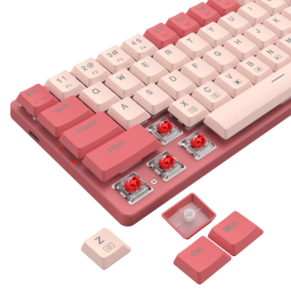 Redragon BS8772 Wireless Keyboard and Mouse Combo - Red/Pink - view 6