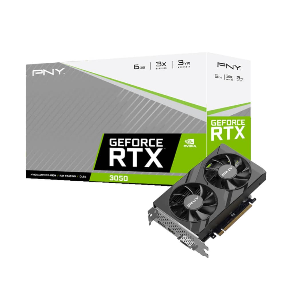 PNY GeForce RTX 3050 Verto Dual Fan 6G GDDR6 96-BIT Graphics Card - view 2