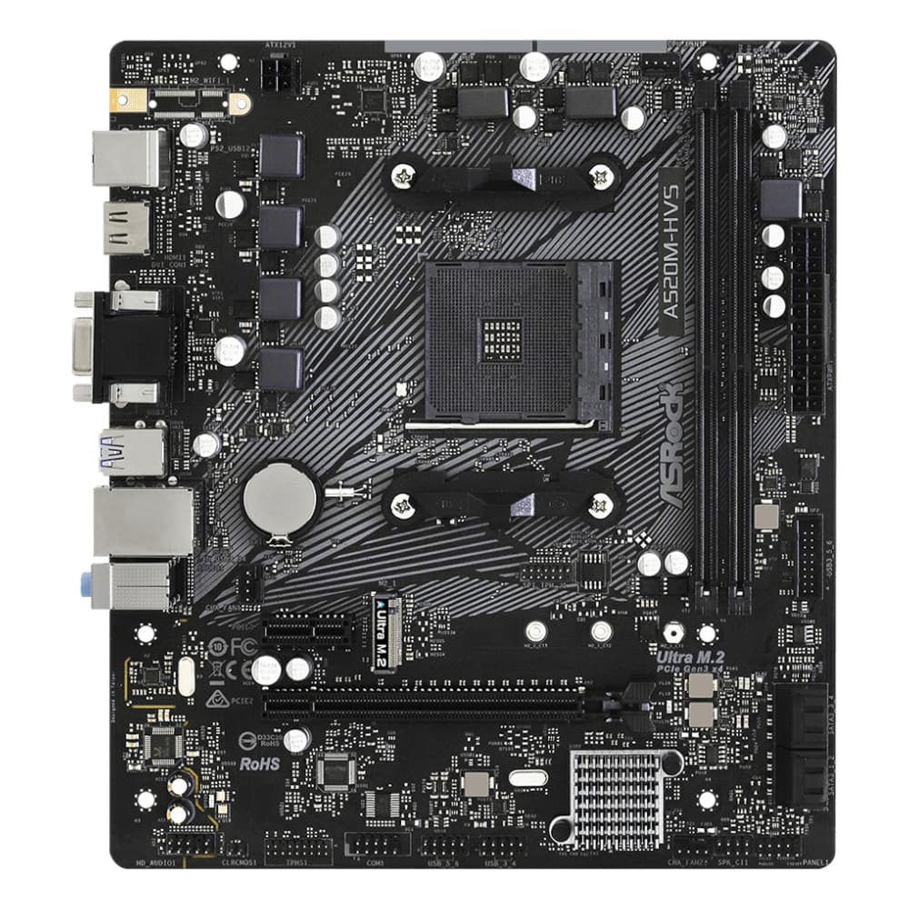 ASRock A520M-HVS AMD AM4 M-ATX Motherboard - view 2