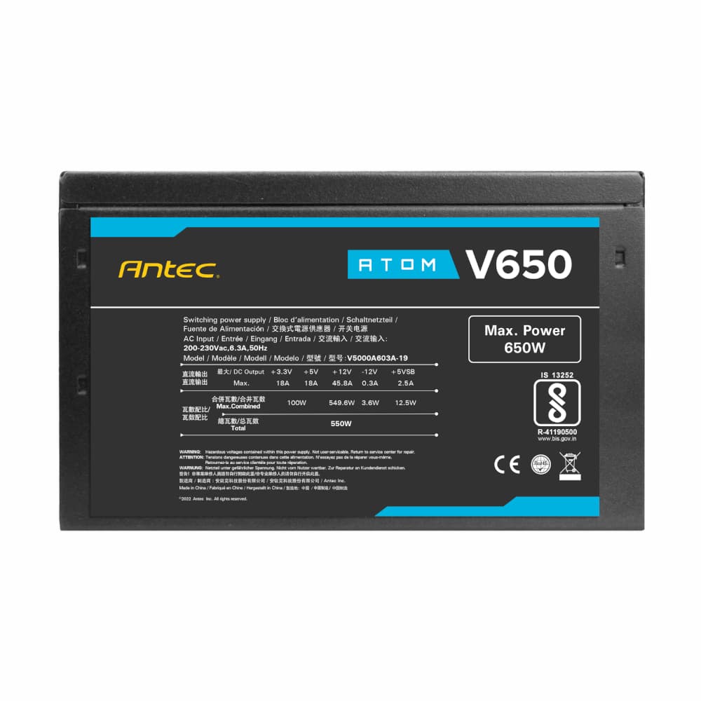Antec Atom V650 Non-Modular Power Supply - view 3