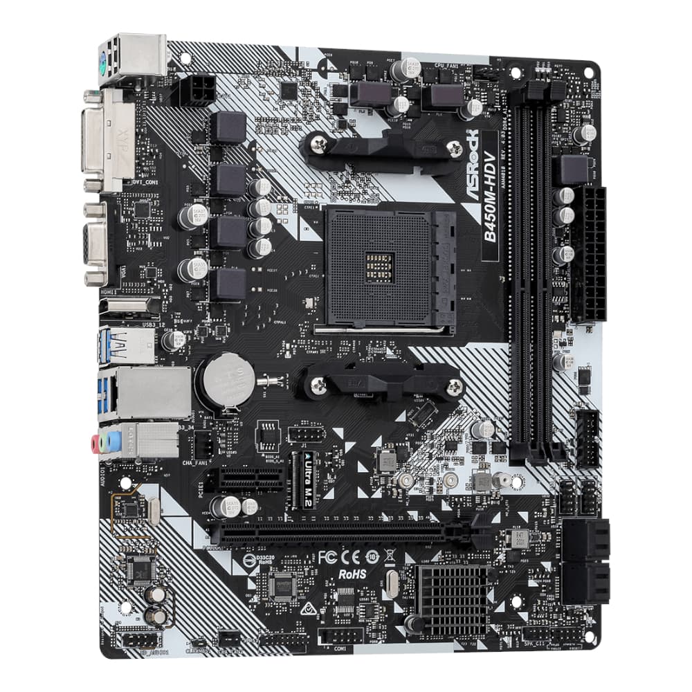 ASRock B450M-HDV R4.0 AMD AM4 M-ATX Motherboard - view 4