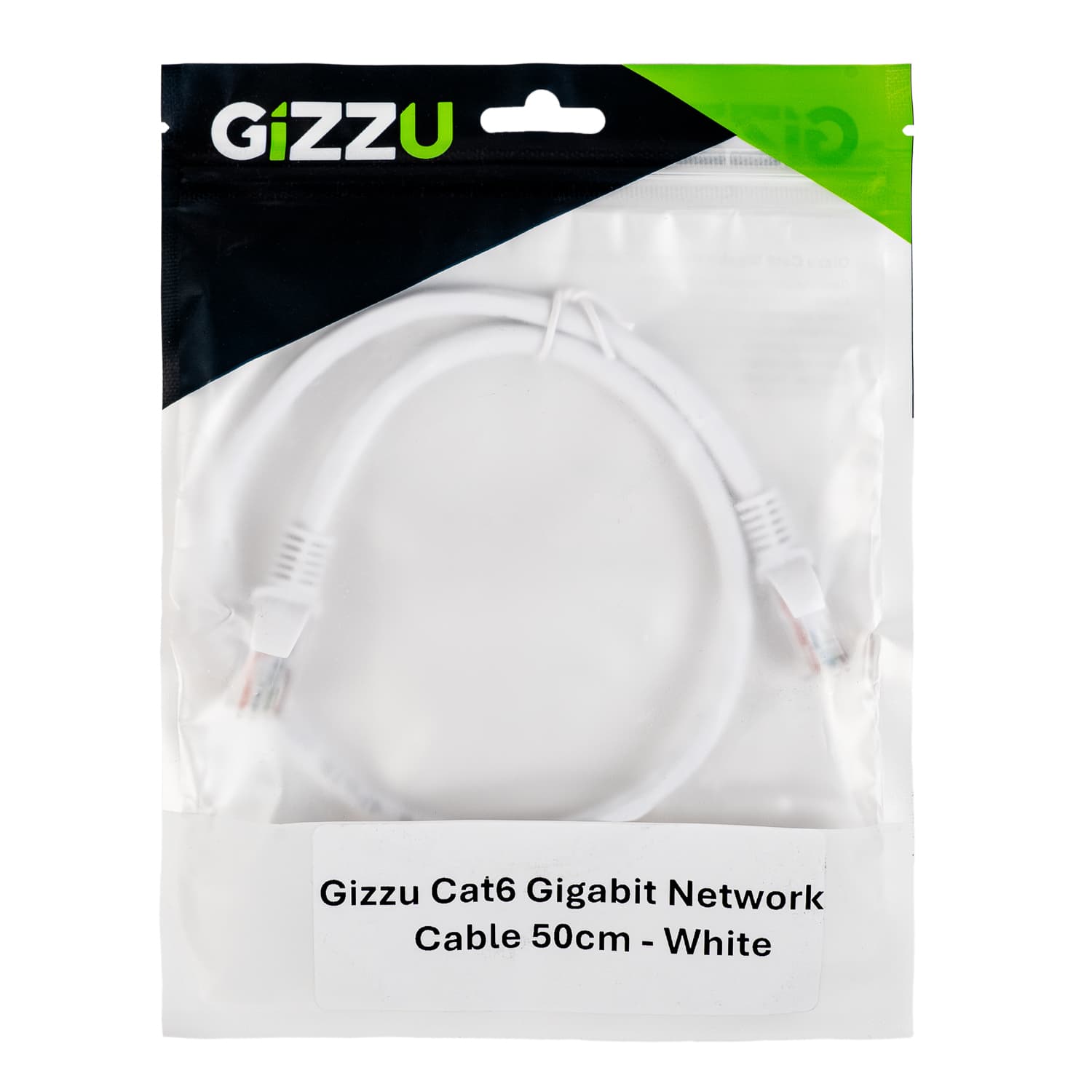 Gizzu Cat6 UTP Fly Lead Ethernet Network Cable 50cm – White - view 4
