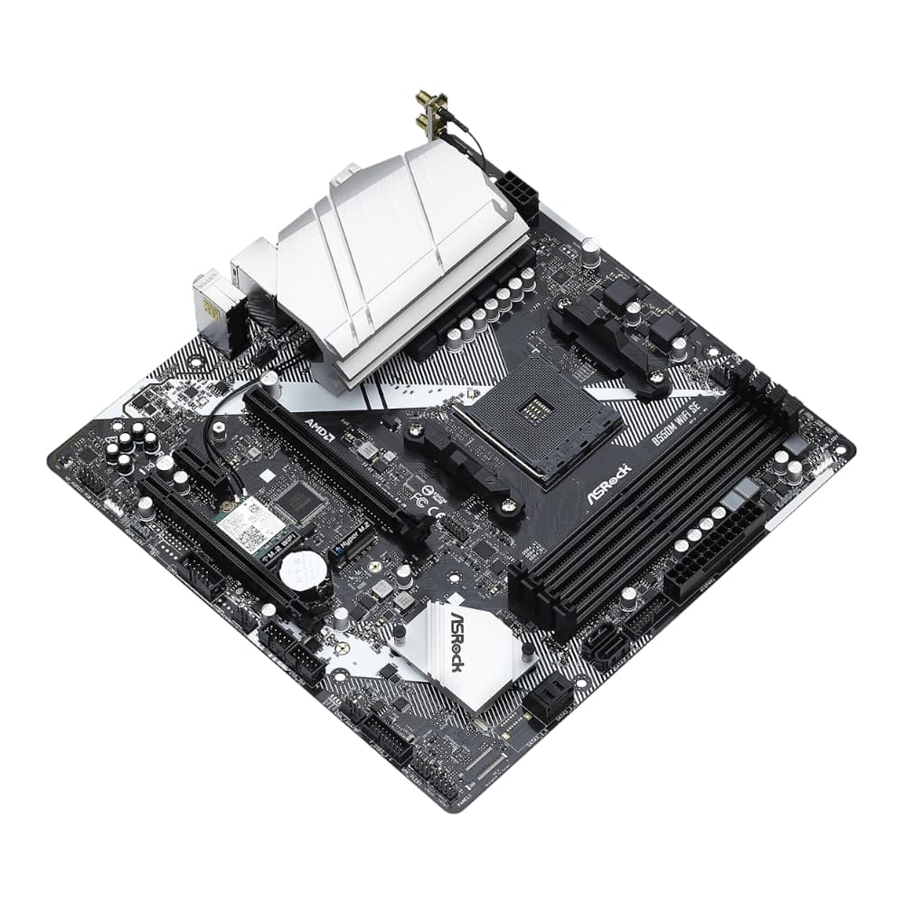 ASRock B550M Wi-Fi SE AMD AM4 m-ATX Motherboard - view 3