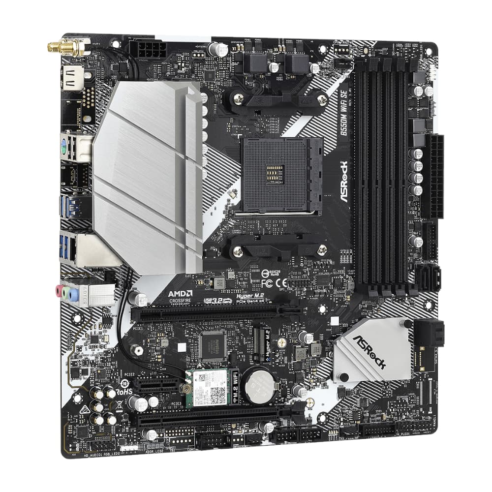 ASRock B550M Wi-Fi SE AMD AM4 m-ATX Motherboard - view 4
