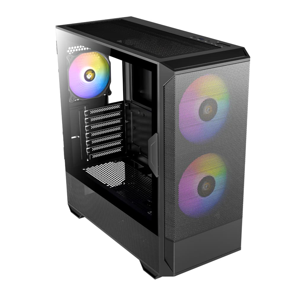Antec NX416L ATX | Micro-ATX | ITX ARGB Mid-Tower Gaming Chassis - Black - view 5