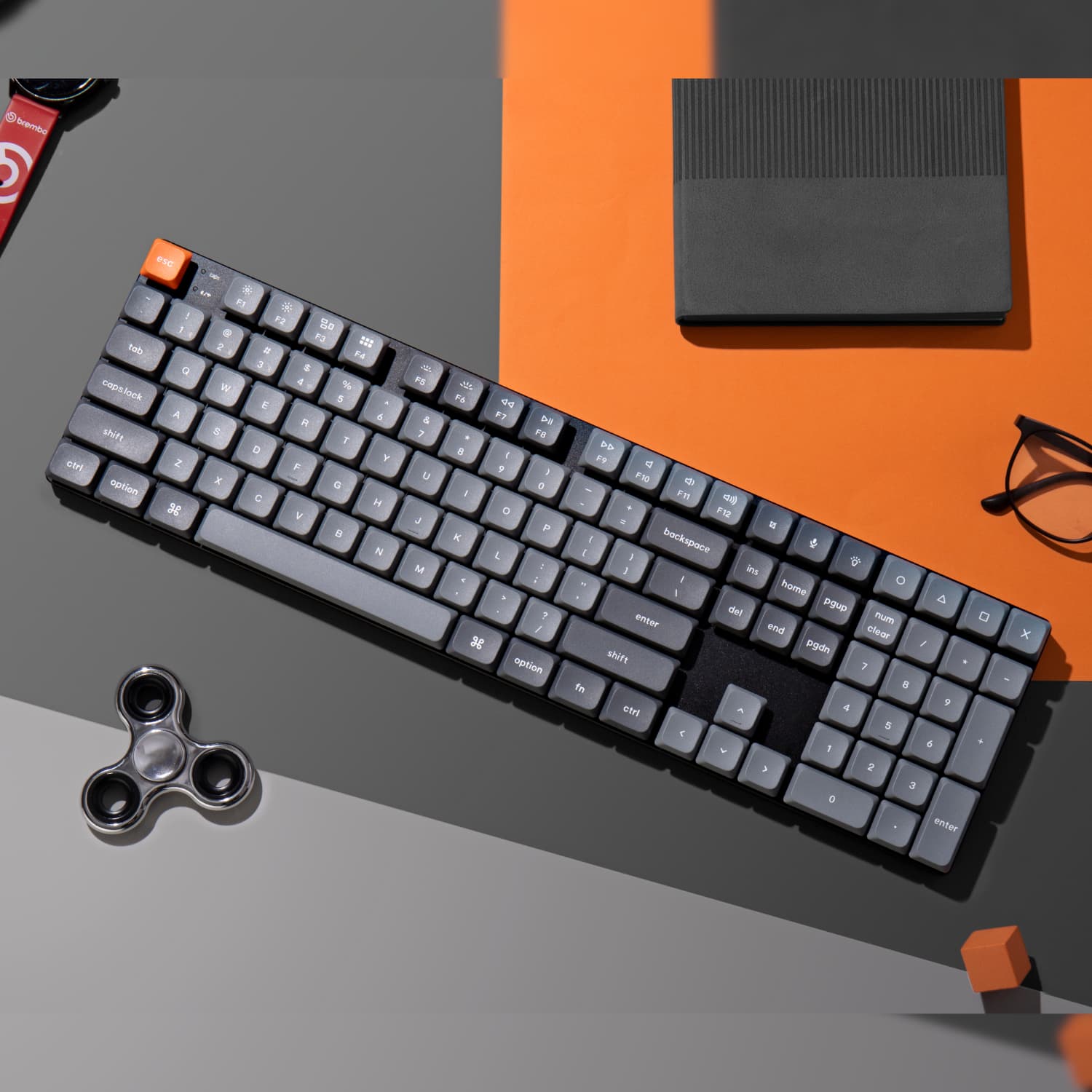 Keychron K5 Max QMK/VIA Full-sized Wireless Custom Mechanical Keyboard | RED Switches - view 5