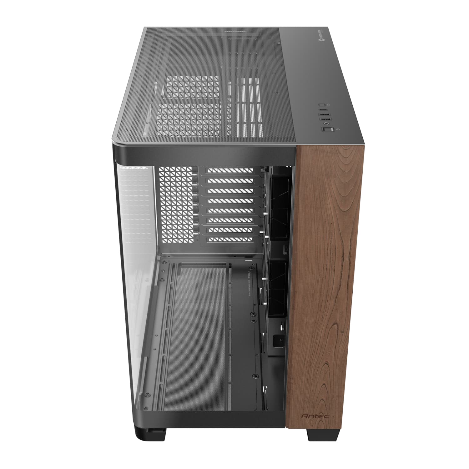 Antec C8 Curved Wood E-ATX | ATX | Micro-ATX | ITX Dual Chamber Gaming Chassis - Black - view 2