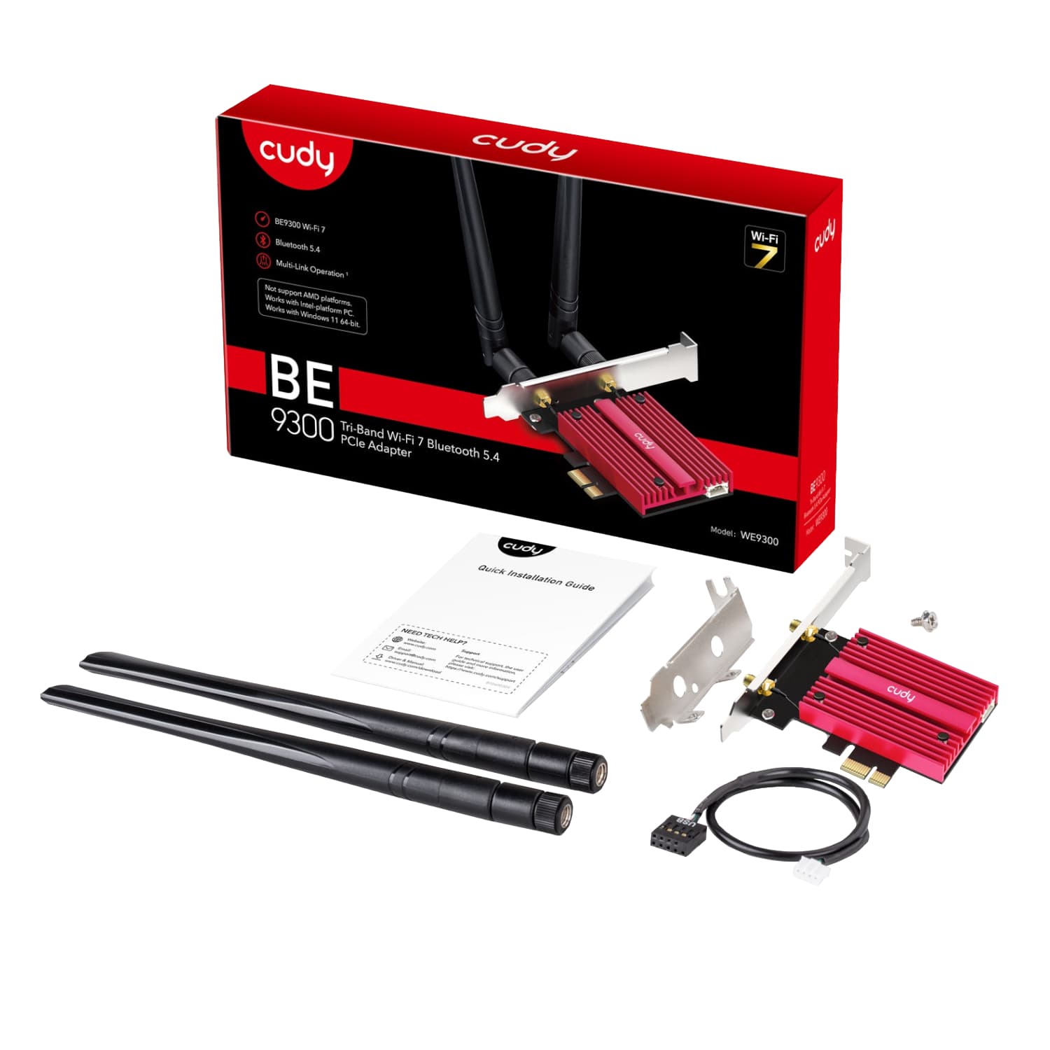 Cudy BE9300 Tri-Band Wi-Fi 7 | Bluetooth 5.4 PCIe Adapter - view 5