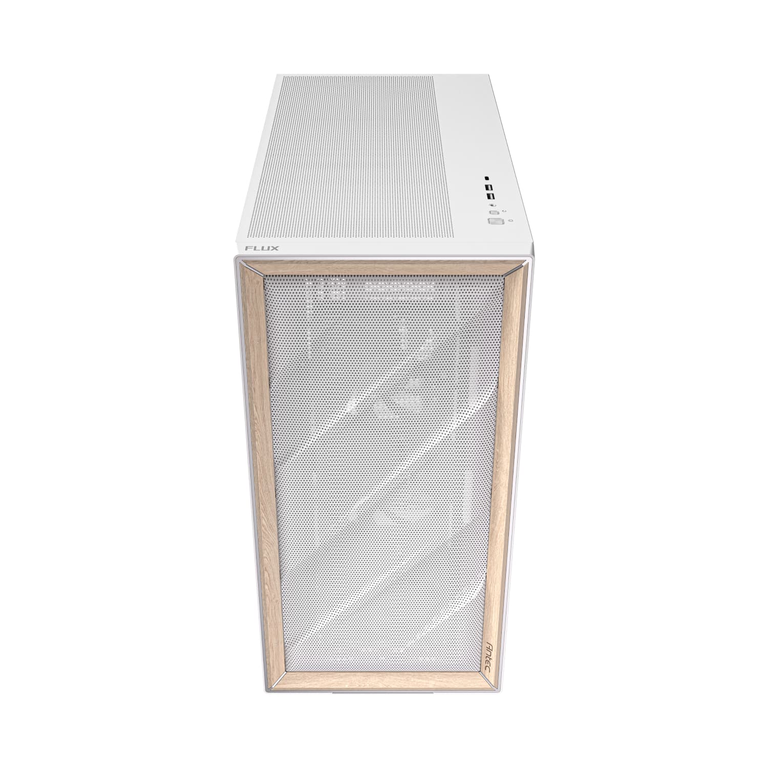 Antec FLUX Mid-Tower E-ATX Gaming Chassis Wood Front Panel - White - view 2