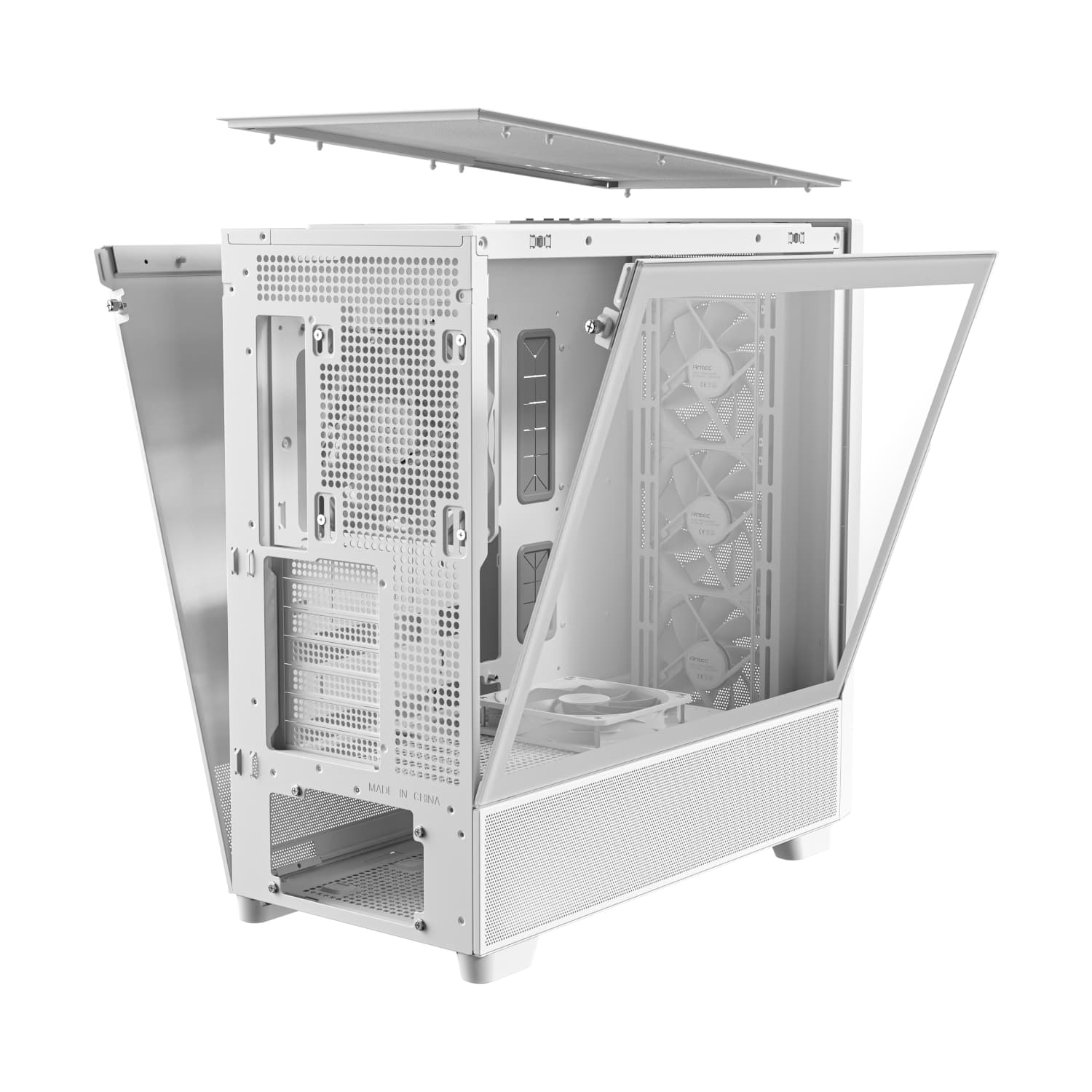 Antec FLUX Mid-Tower E-ATX Gaming Chassis Wood Front Panel - White - view 5