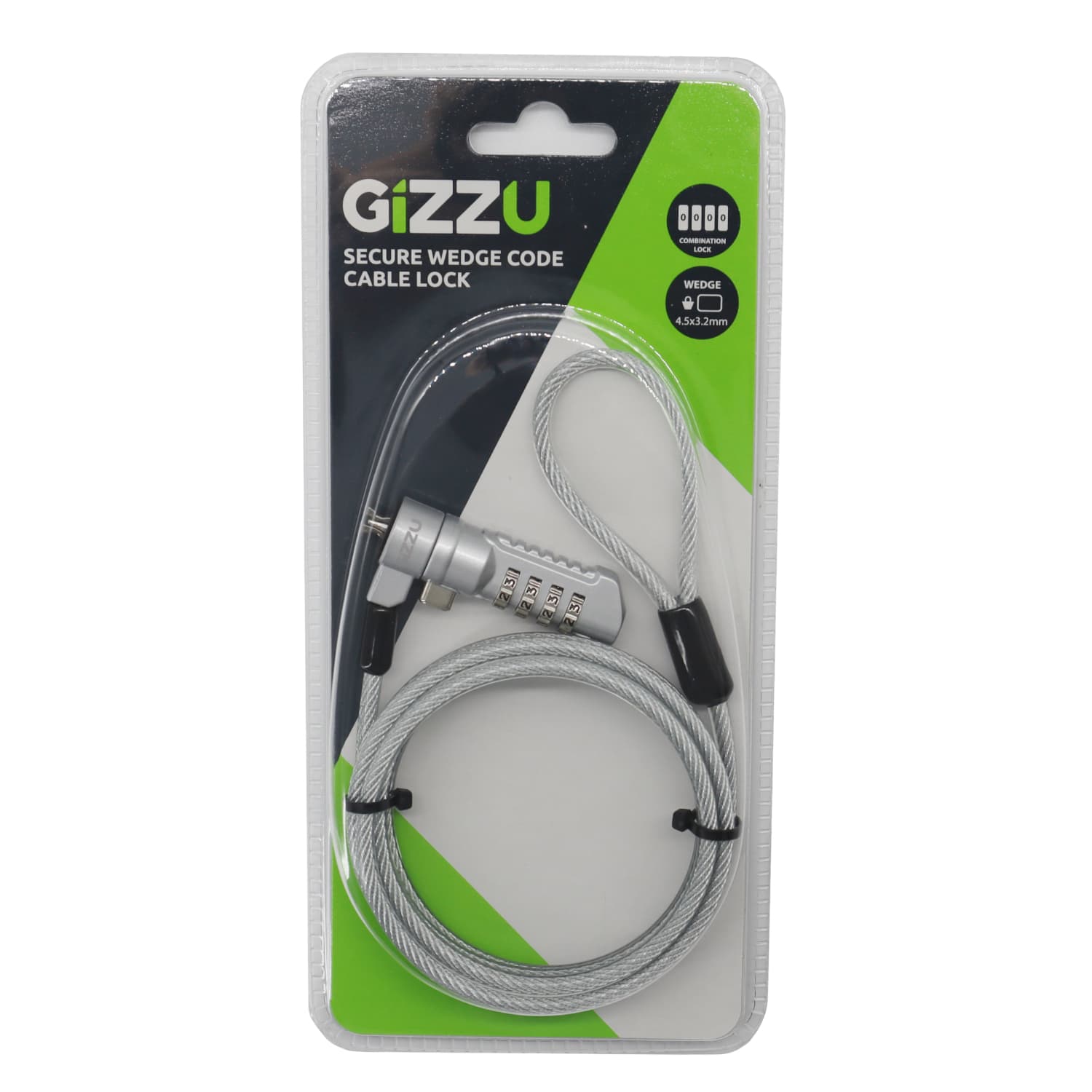 Gizzu Secure Wedge Code Cable Lock 1.8m - view 2