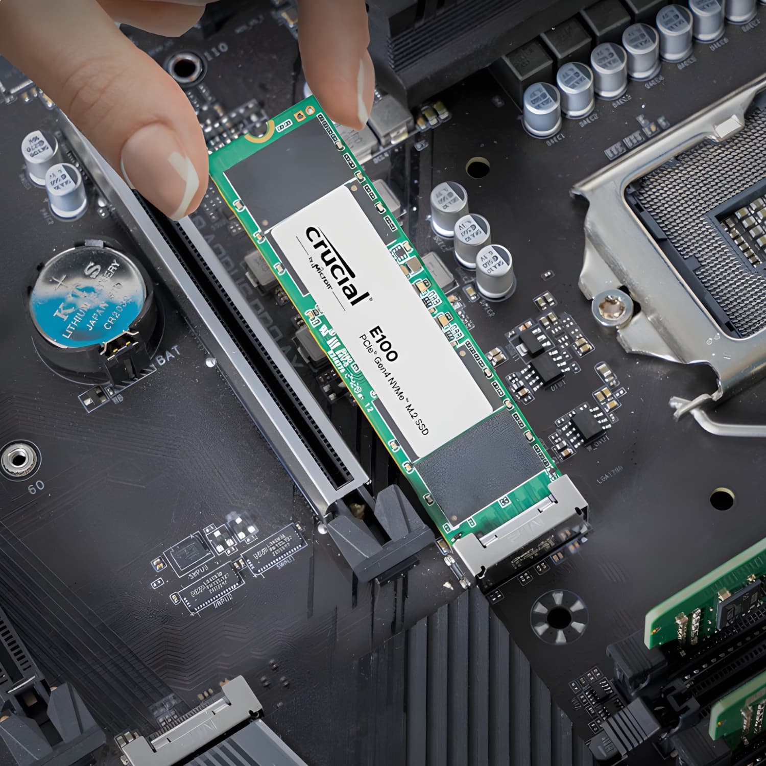 Crucial E100 480GB PCIe Gen4 2280 NVMe M.2 SSD - view 2