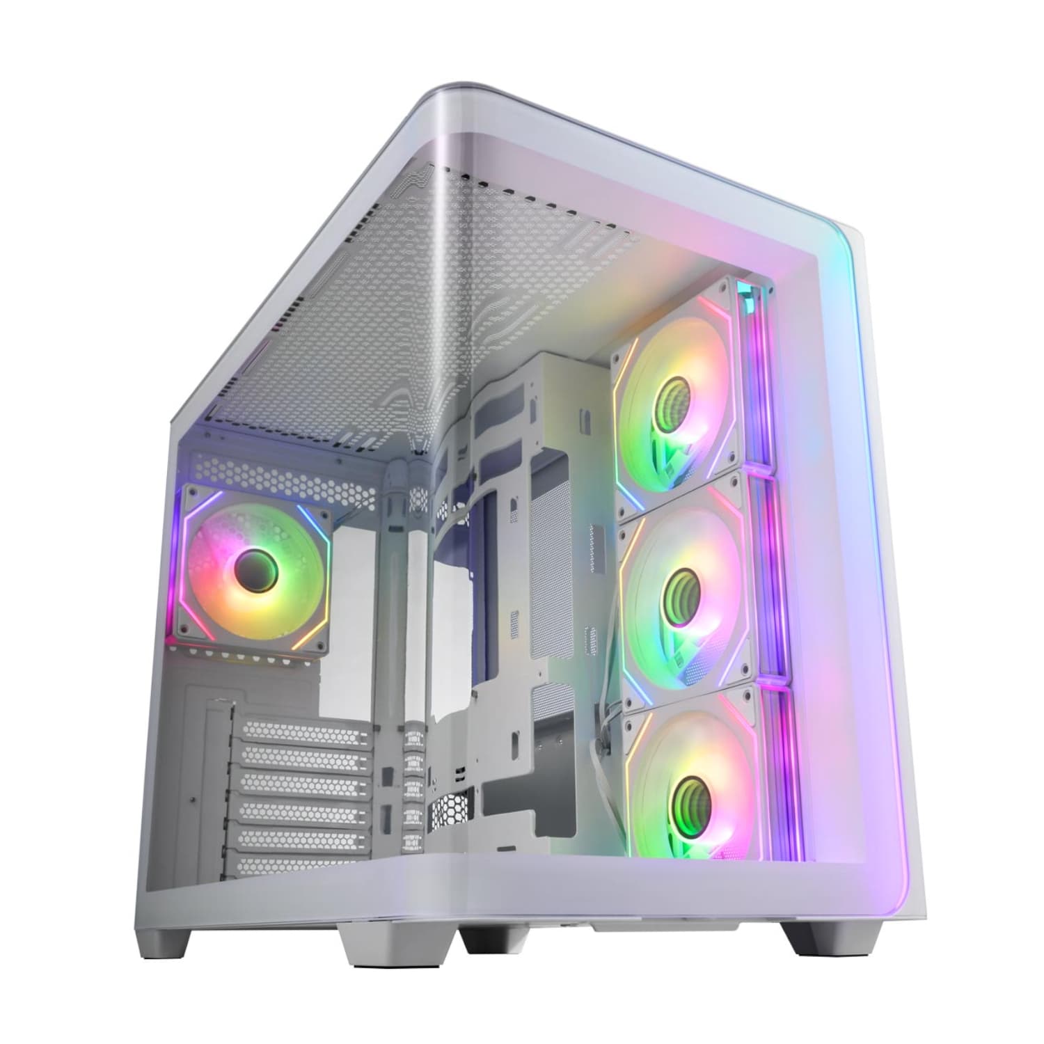 FSP M580 ARGB ATX Mid Tower Gaming Chassis - White - view 2