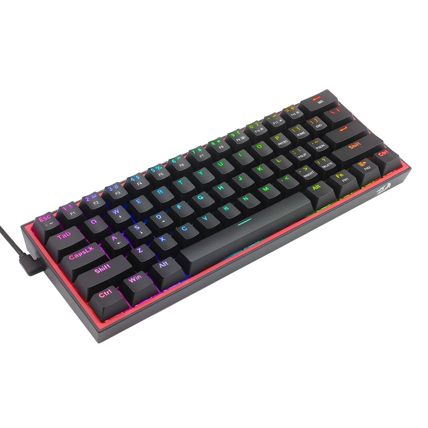 Redragon K616 FIZZ Pro 61-Key RGB Mechanical Gaming Keyboard – Black (60%, RGB, Wireless/Wired, Hot-Swappable) - view 5