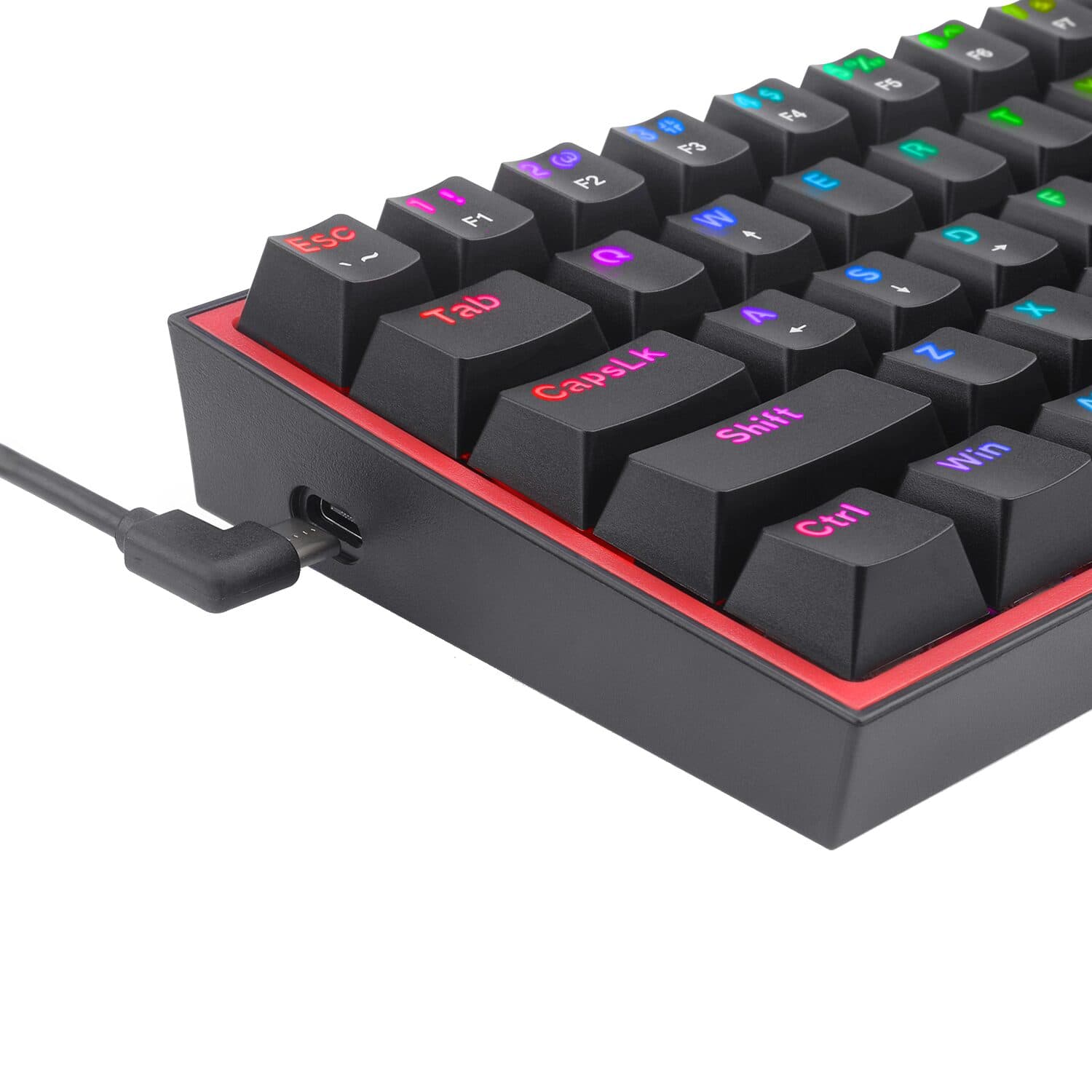 Redragon K616 FIZZ Pro 61-Key RGB Mechanical Gaming Keyboard – Black (60%, RGB, Wireless/Wired, Hot-Swappable) - view 8