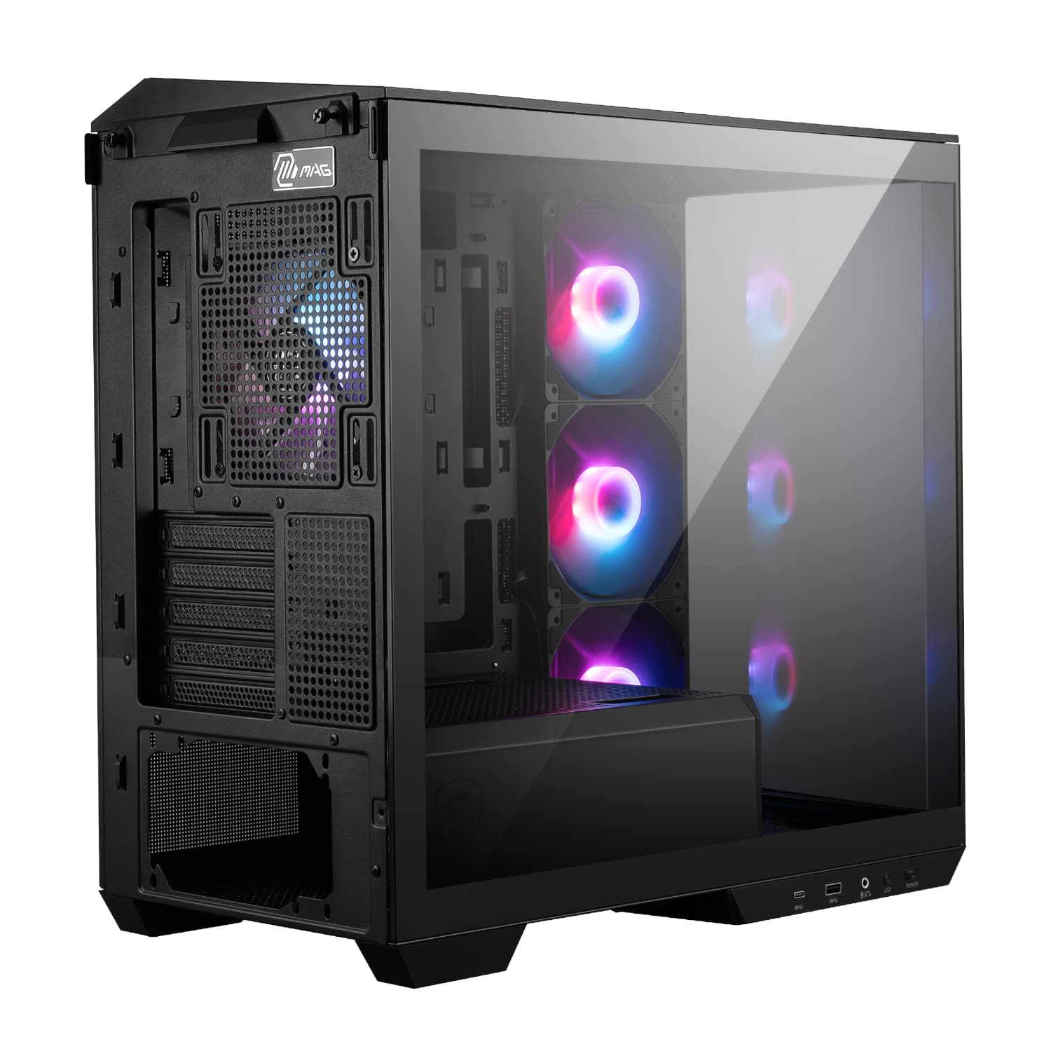 MSI MAG PANO M100R PZ M-ATX ARGB Gaming Chassis - Black - view 5