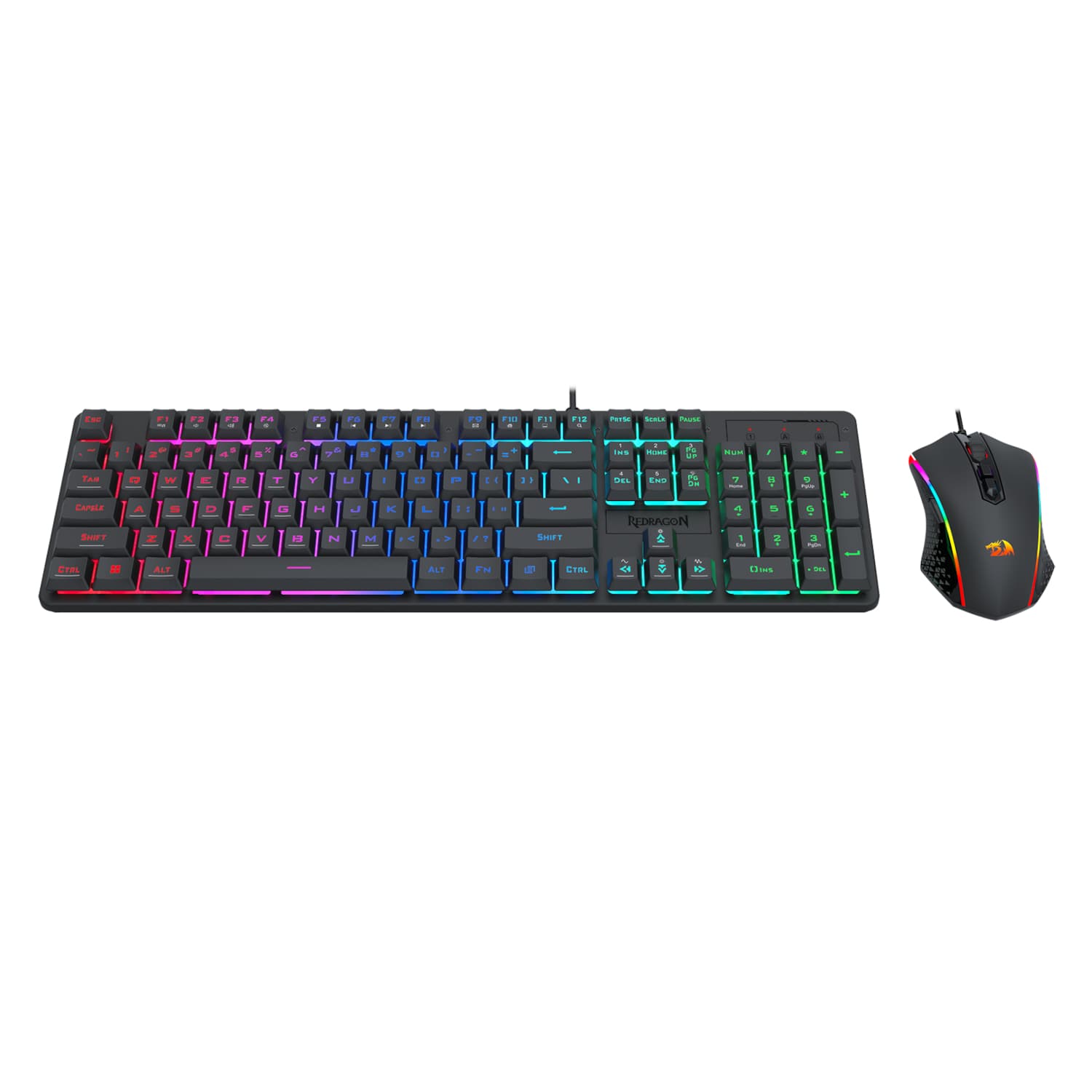 Redragon S107 RGB Gaming Essentials Wired Gaming Keyboard and Mouse Bundle - view 2