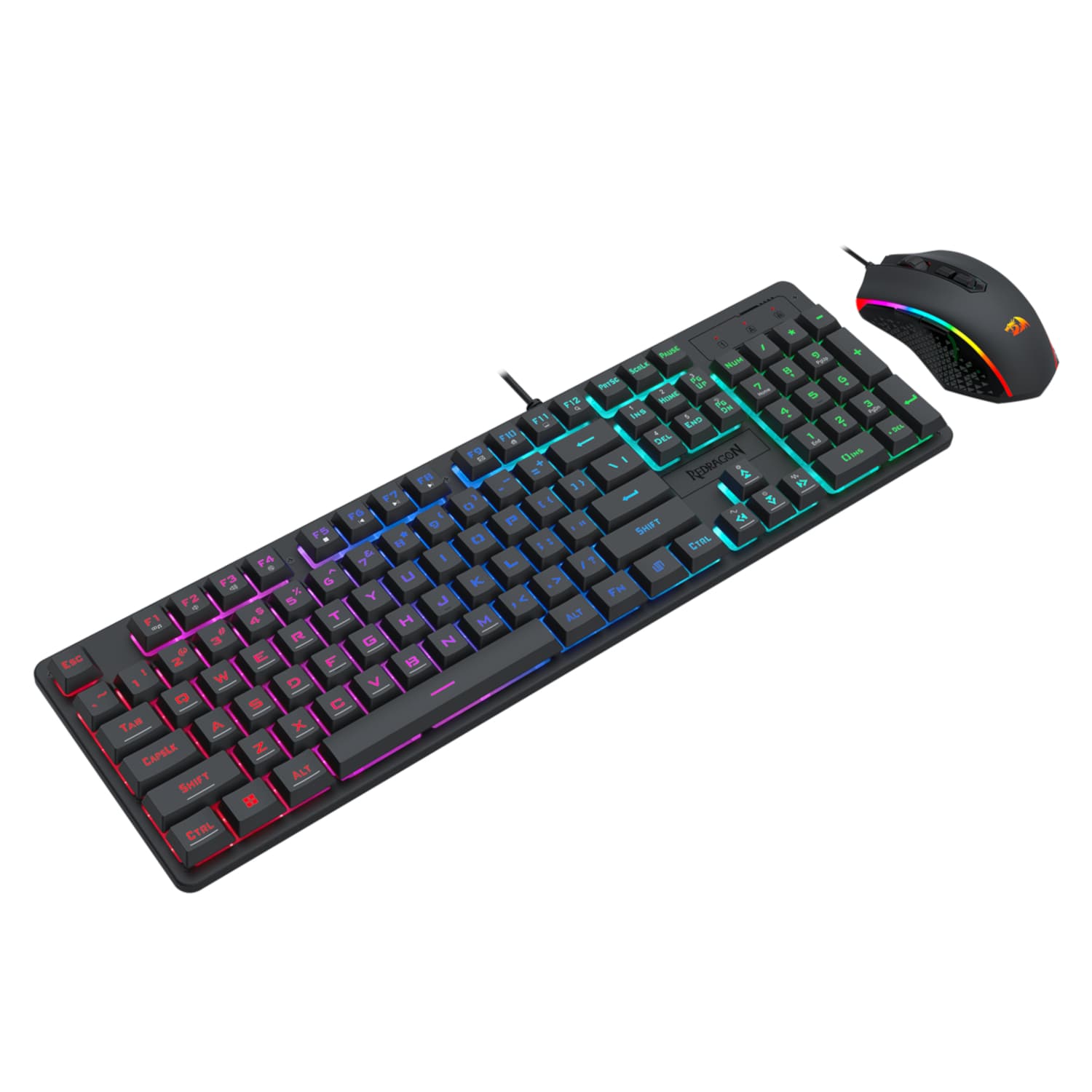 Redragon S107 RGB Gaming Essentials Wired Gaming Keyboard and Mouse Bundle - view 3
