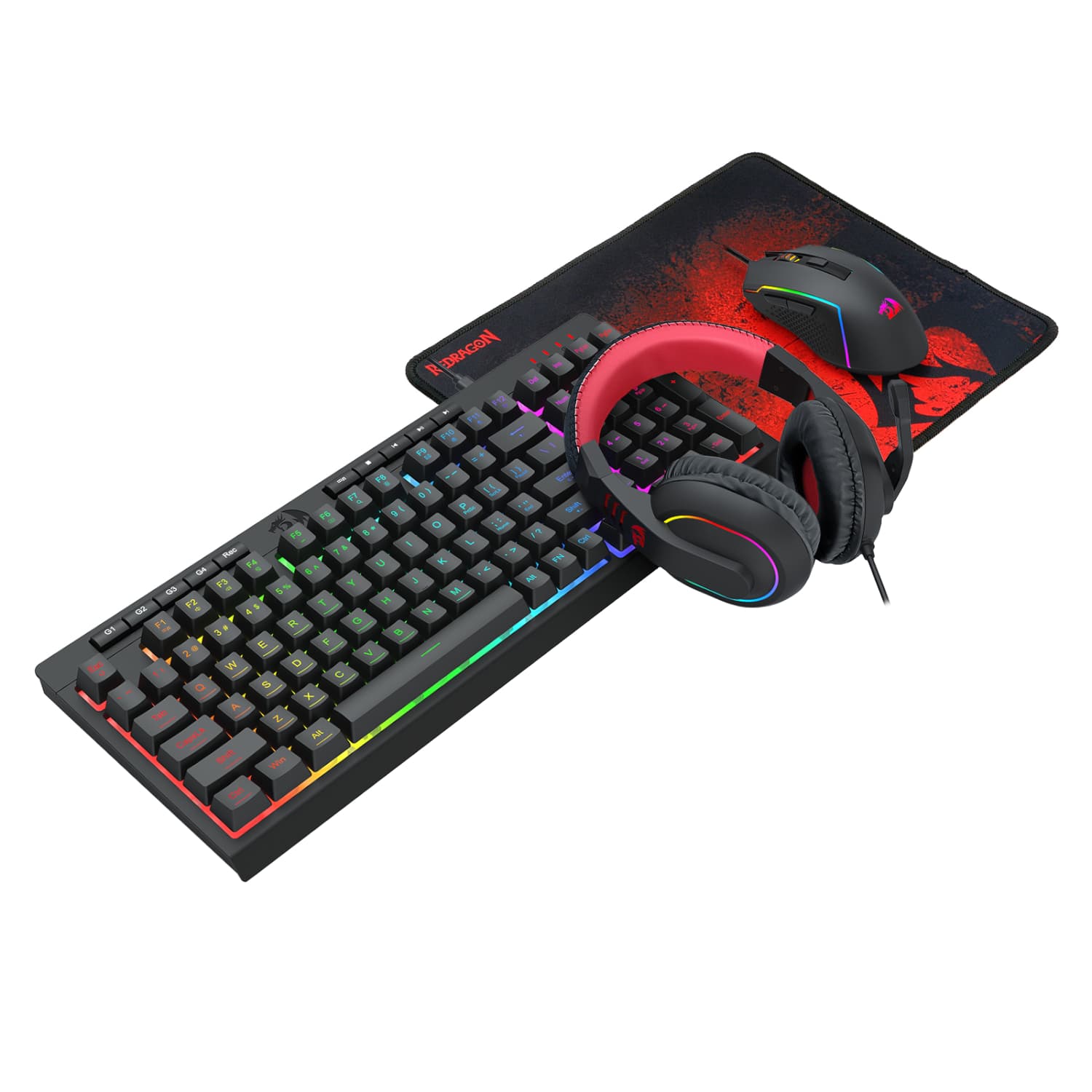 Redragon 4-in-1 Keyboard | Mouse | Mousepad | RGB Headset Gaming Combo - view 3
