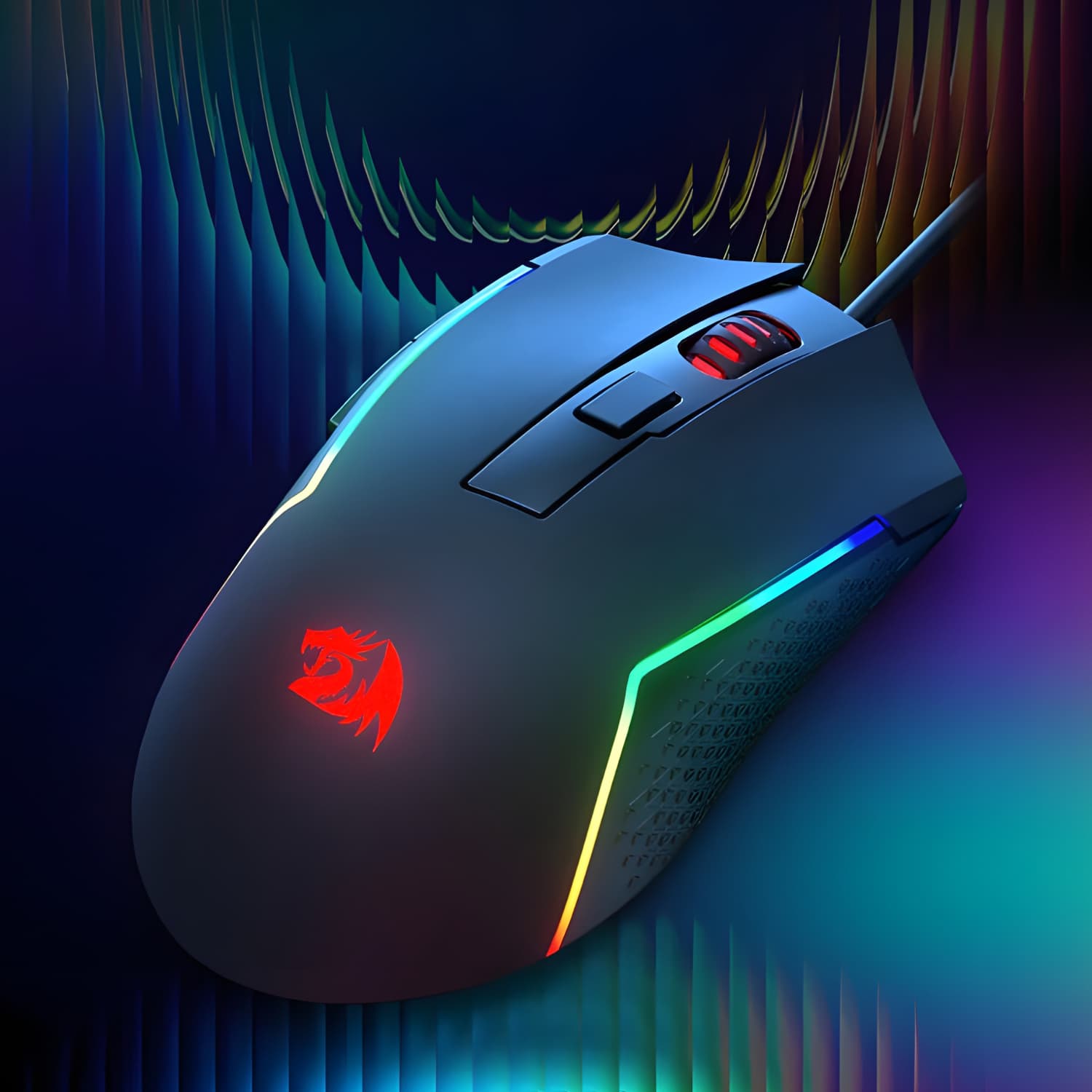 Redragon M616 TRIDENT 10000DPI RGB Gaming Mouse - Black - view 4