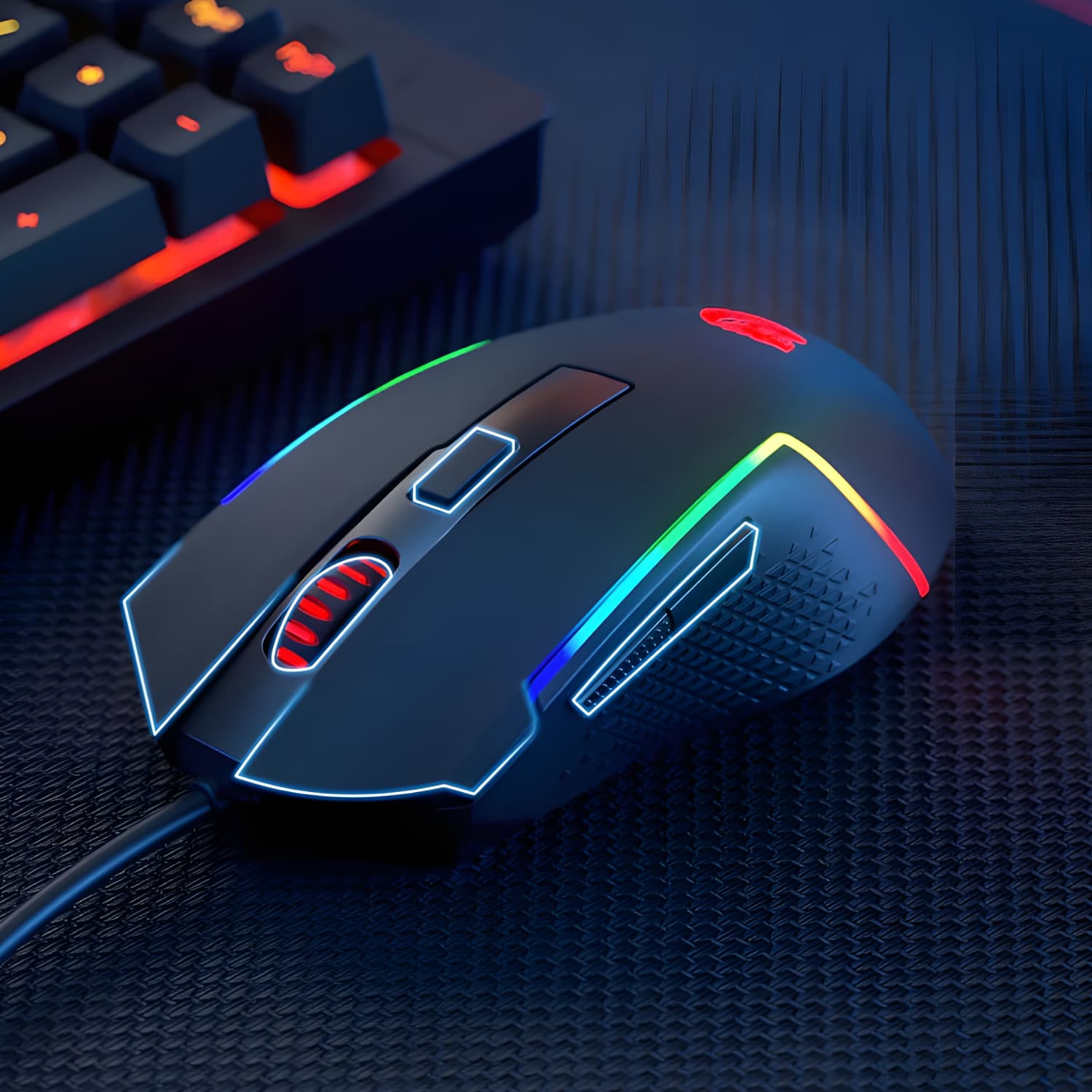 Redragon M616 TRIDENT 10000DPI RGB Gaming Mouse - Black - view 3