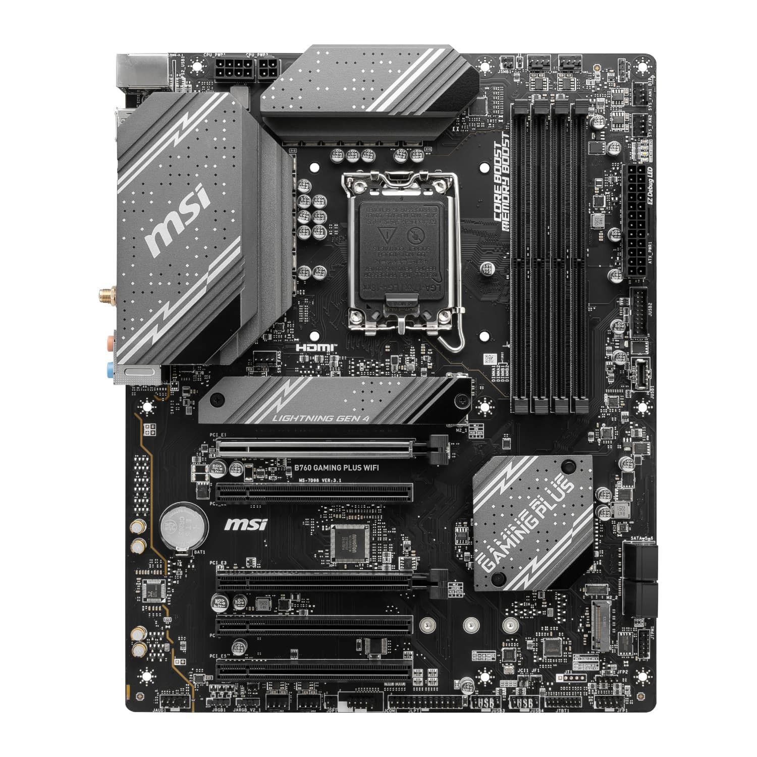 MSI B760 GAMING PLUS WIFI DDR5 LGA1700 ATX Motherboard - view 2