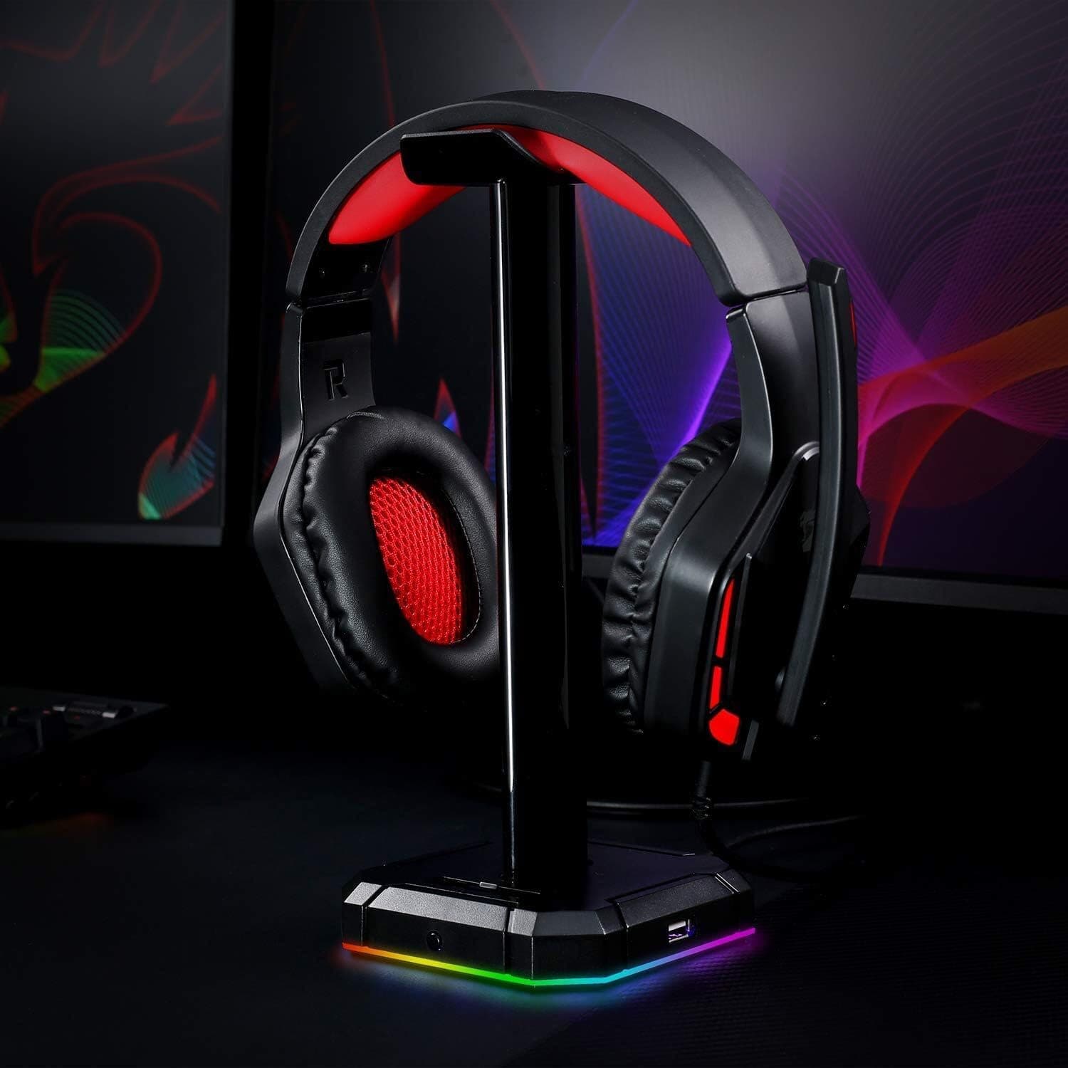 Redragon HA300 Scepter Pro RGB Headset Stand with USB Hub (4 x USB 2.0, RGB Lighting) - view 5