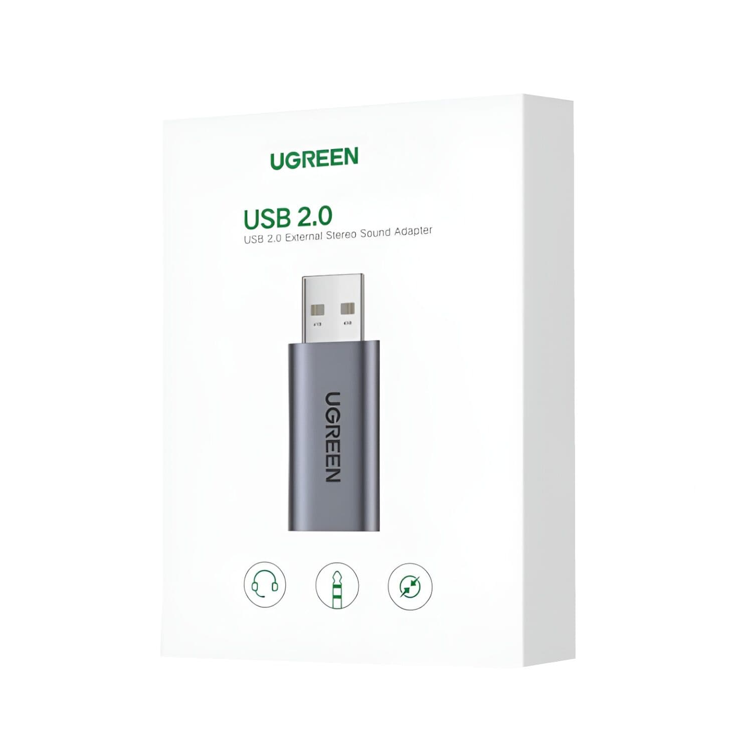 UGREEN CM383-80864 USB-A to 3.5mm Audio Jack External Sound Adapter - Silver - view 6