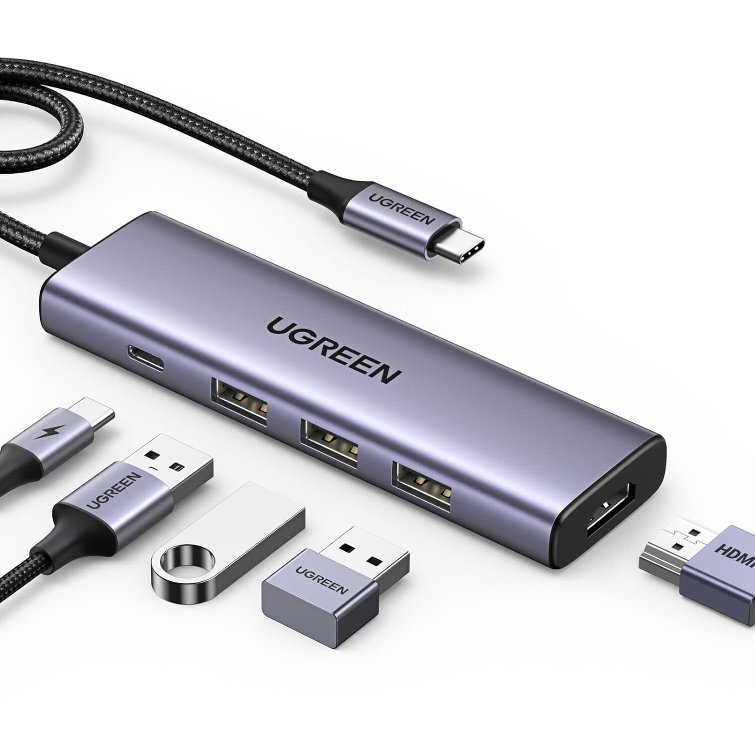 UGREEN Revodok 5-in-1 Type-C Hub | 4K HDMI | Type-C | USB3.0 - view 4