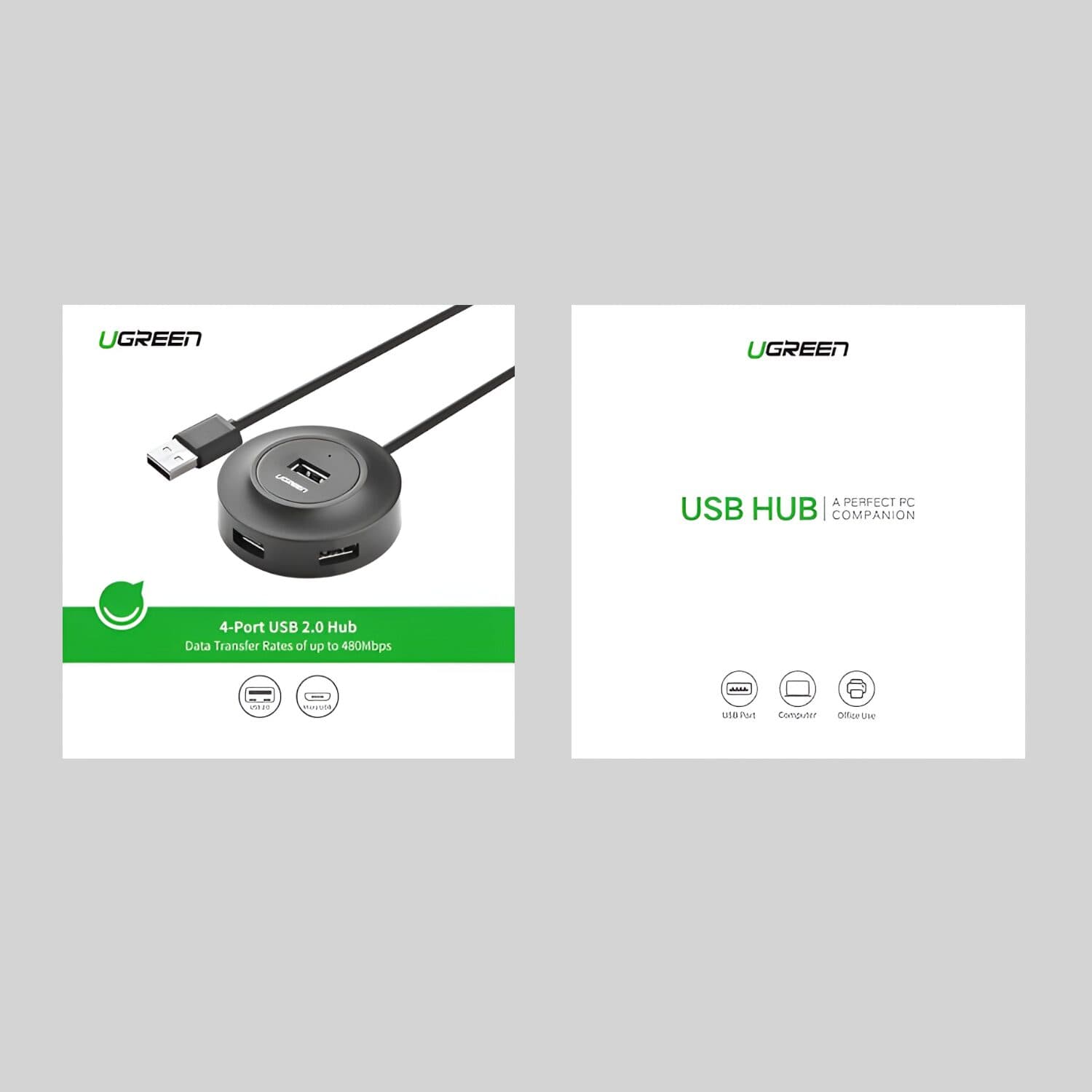 UGREEN 4-IN 1 USB 2.0 Hub (20777) - Black - view 5