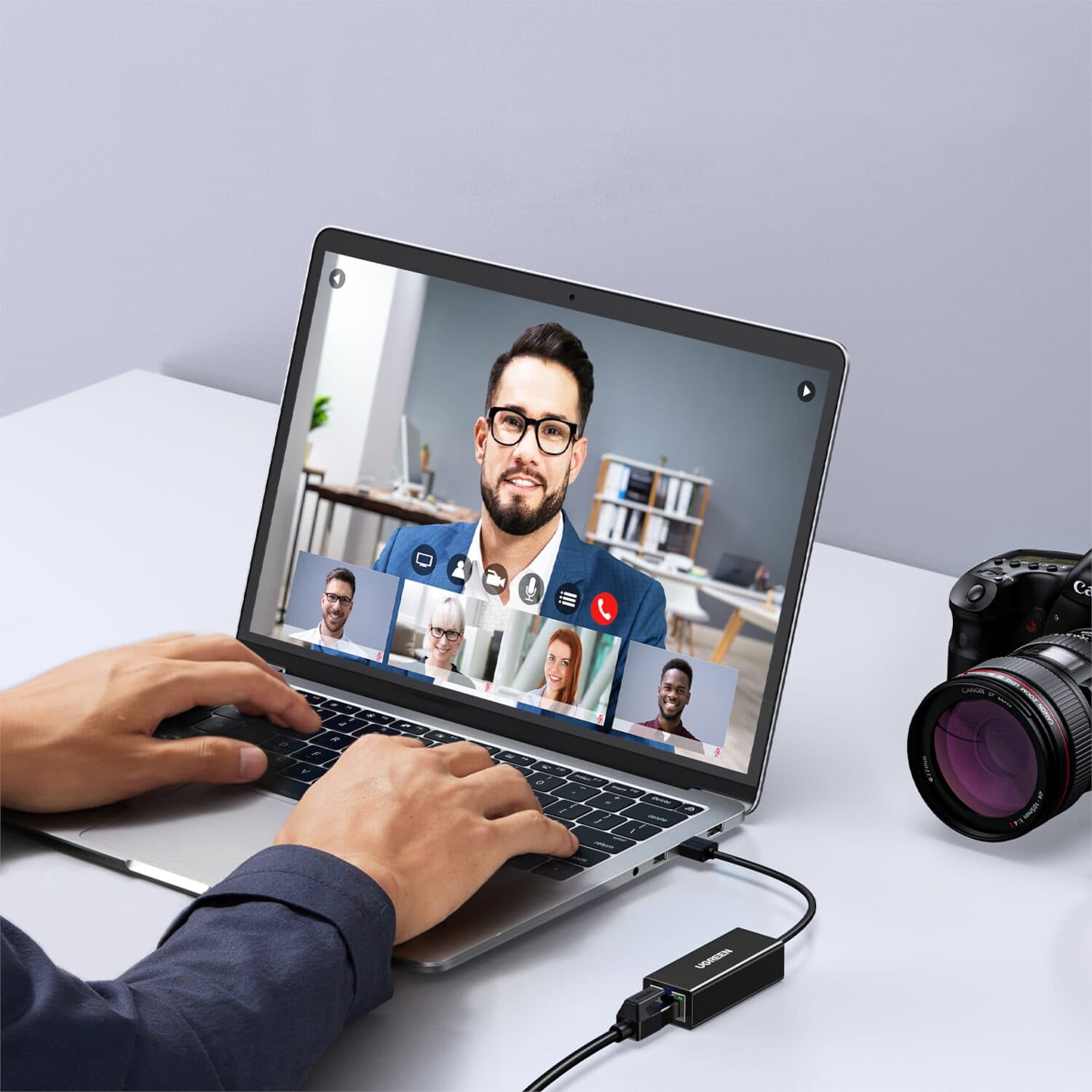 UGREEN CR110 Ethernet Adapter | USB 2.0 to RJ45 - Black - view 4