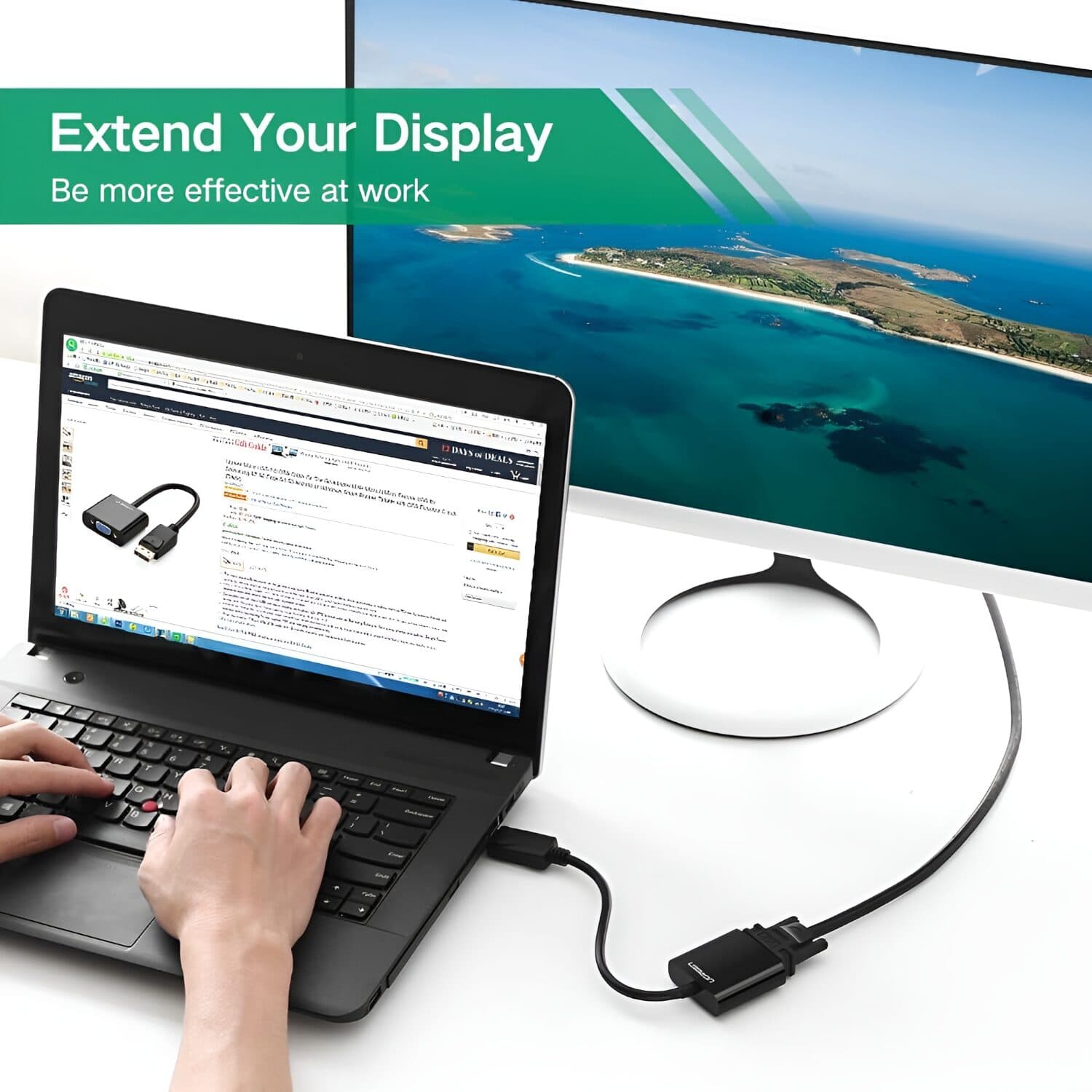 UGREEN DisplayPort Male to VGA Female Converter - view 4