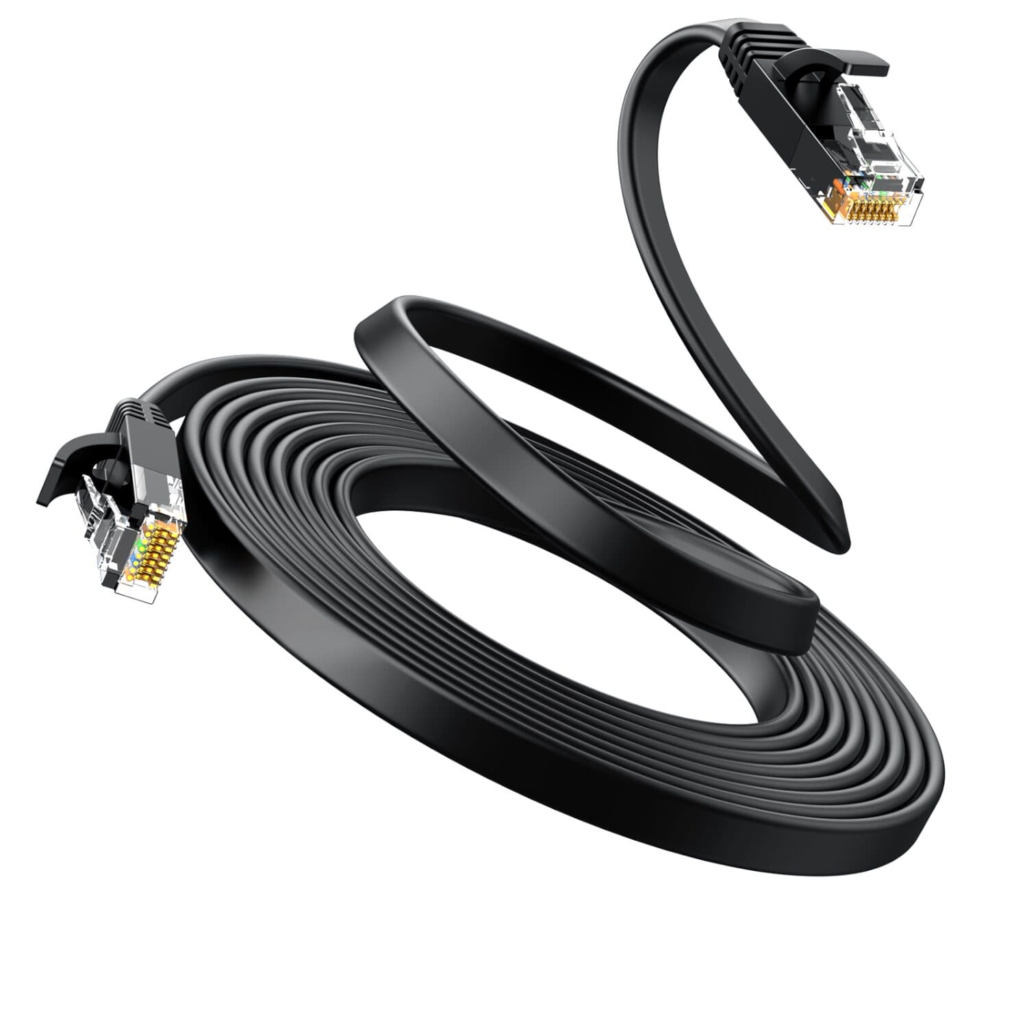UGREEN NW102 Cat6 U/UTP Flat Ethernet Cable 8m - Black - view 3