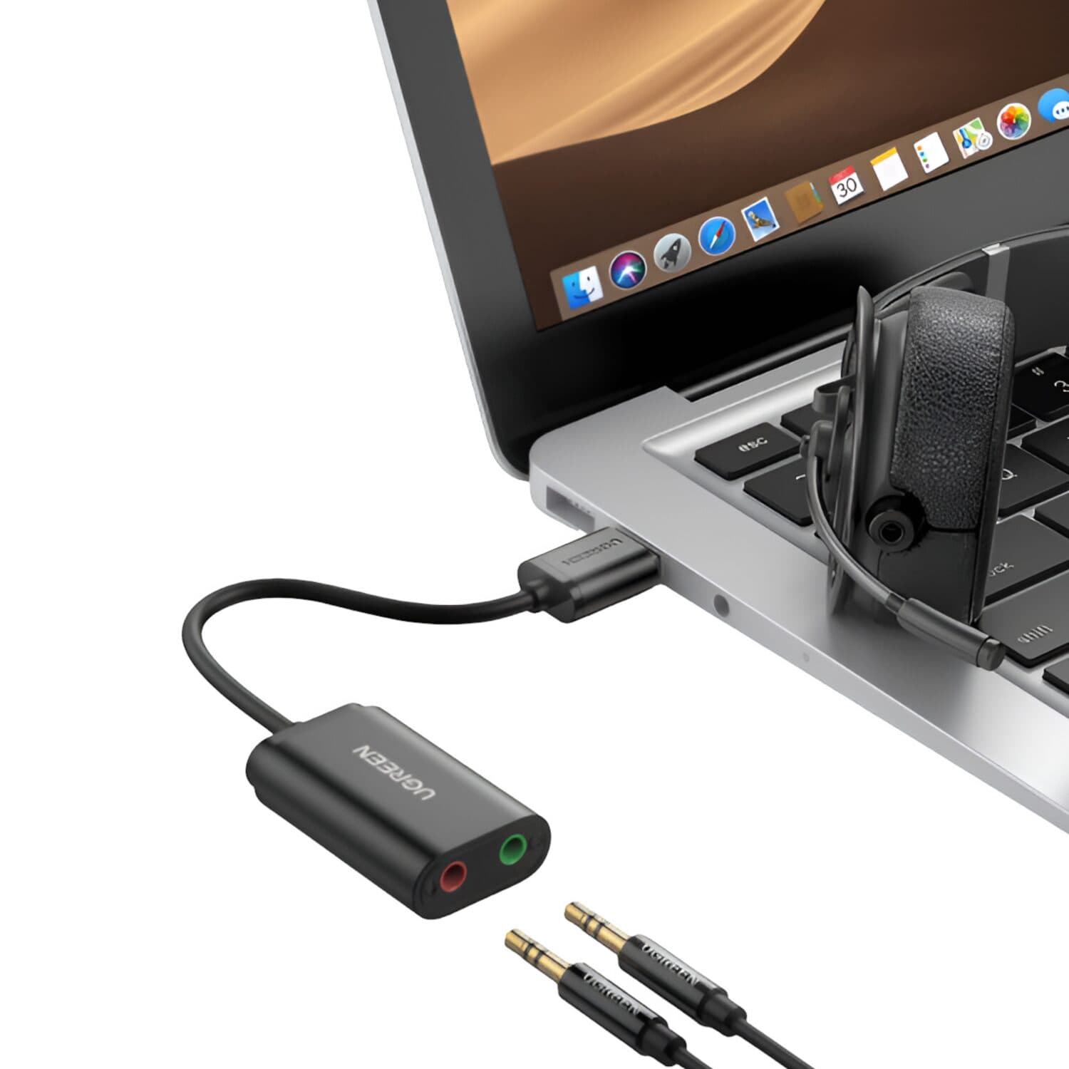 UGREEN USB to 3.5mm External Stereo Sound Adapter - Black - view 5