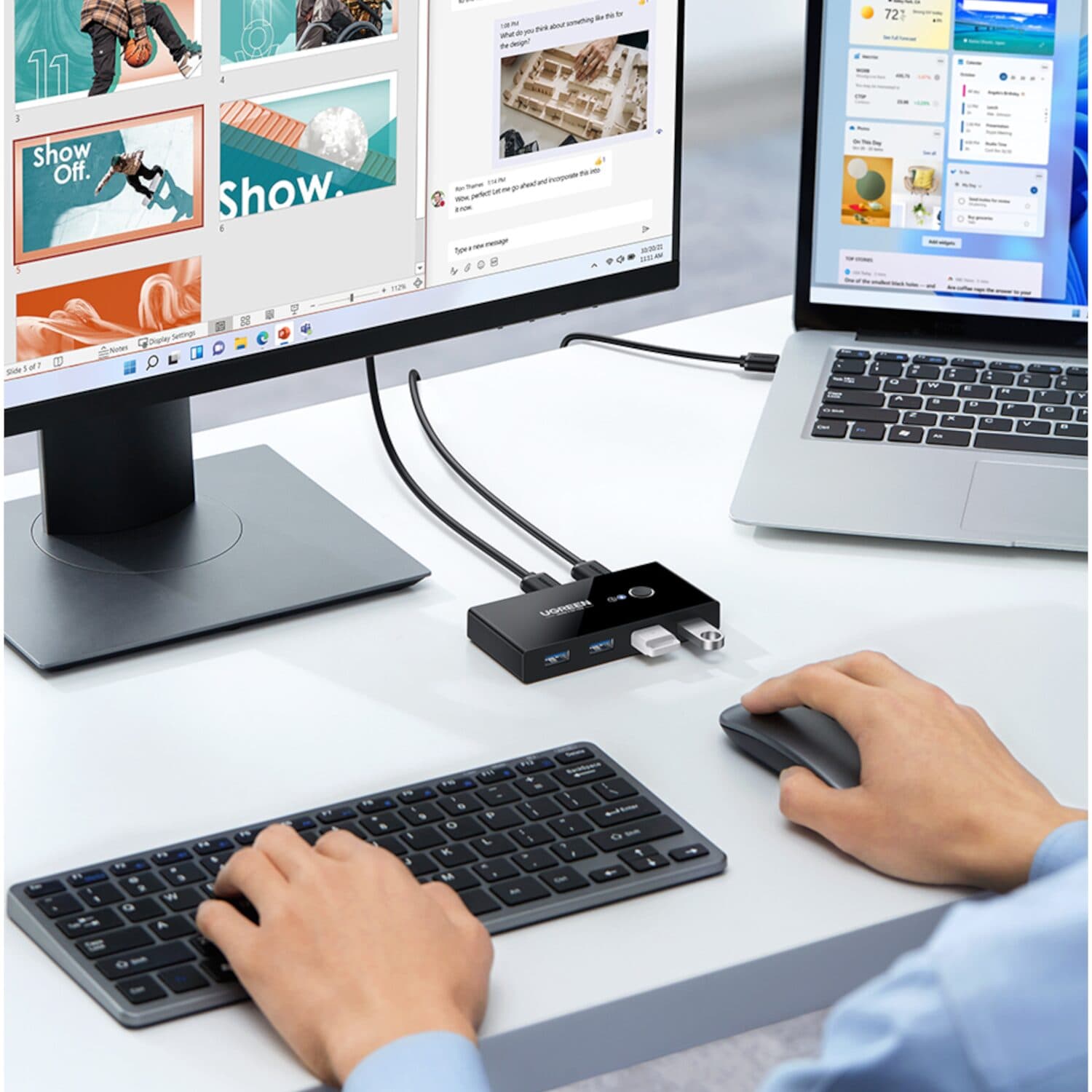 UGREEN USB 2.0 4-Port Switch Box, with 1.5m USB Cables - view 4