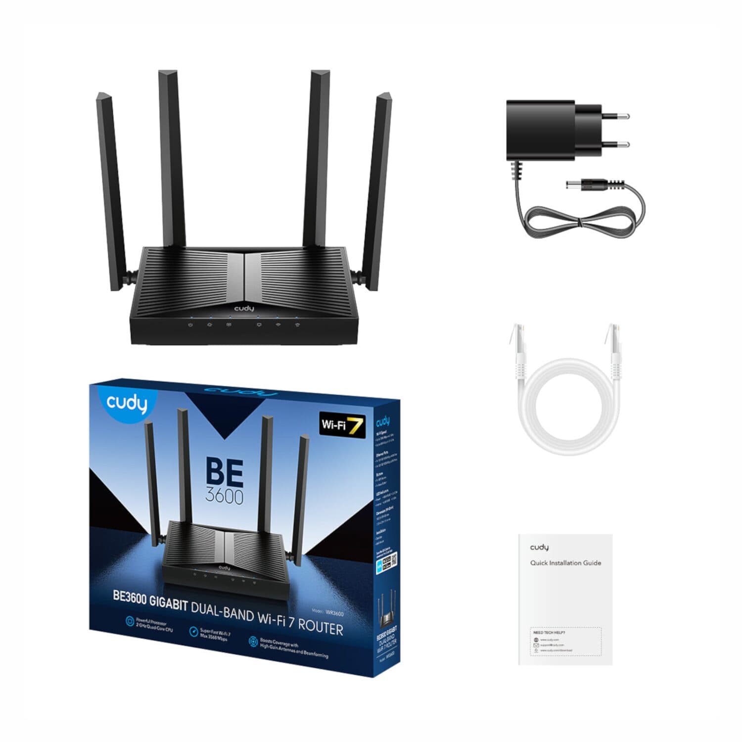 Cudy BE3600 Gigabit Wi-Fi 7 Router (WR3600) - view 3