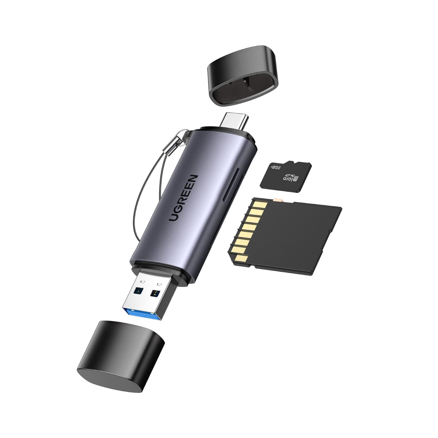 UGREEN CM185-50706 2-in-1 OTG Card Reader | Type-C | USB-A - Silver - view 2