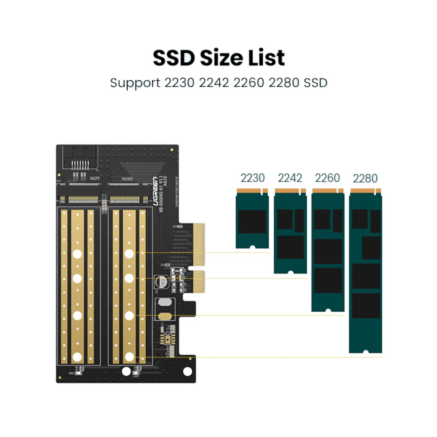 UGREEN CM302 M.2 M/B-Key to PCI-E 3.0 Expansion Card - view 3