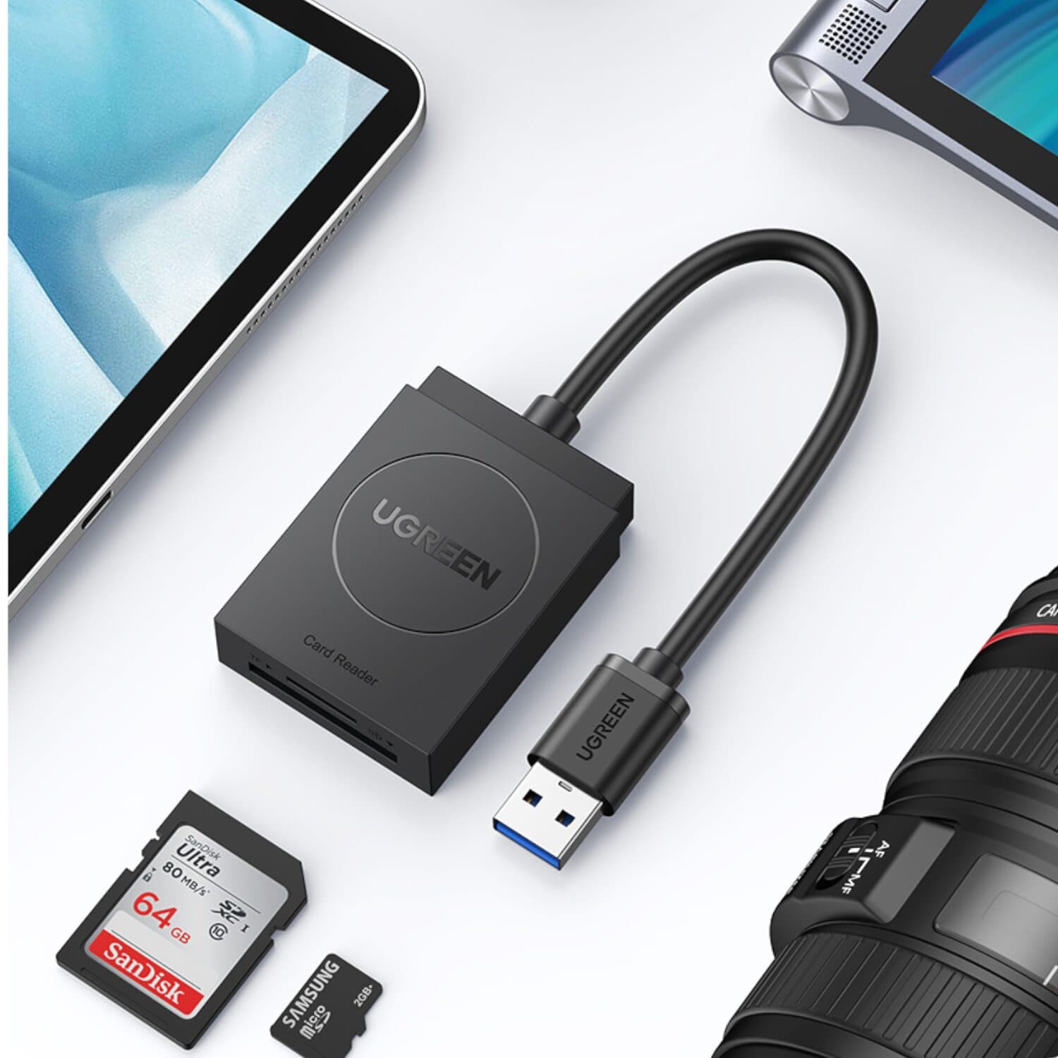 UGREEN USB 3.0 Dual Slot Card Reader for SD/TF Cards – 5Gbps Data Transfer - view 3
