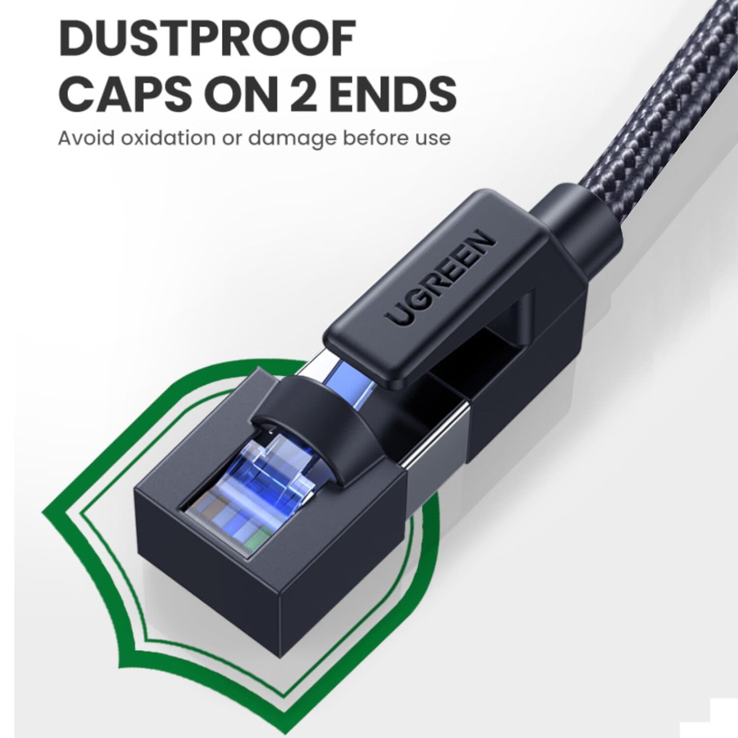 UGREEN Cat8 Nylon Braided Ethernet Cable - 40Gbps with Modular Plugs - 1m - view 4