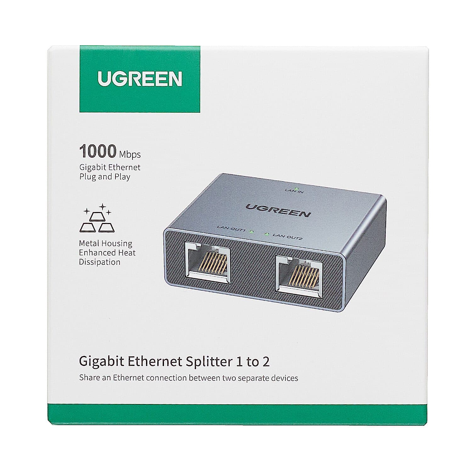UGREEN 1-to-2 Gigabit Ethernet Splitter, 1000Mbps LAN Network Adapter - view 5