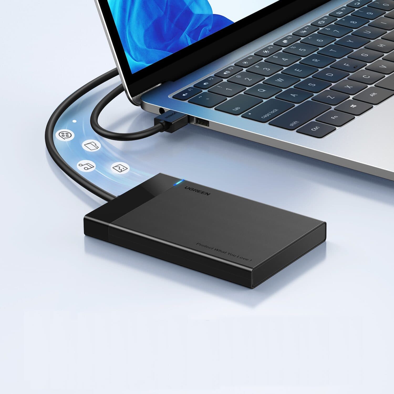 UGREEN USB 3.0 to 2.5” SATA Hard Drive Enclosure (Non-Detachable Cable) - view 4